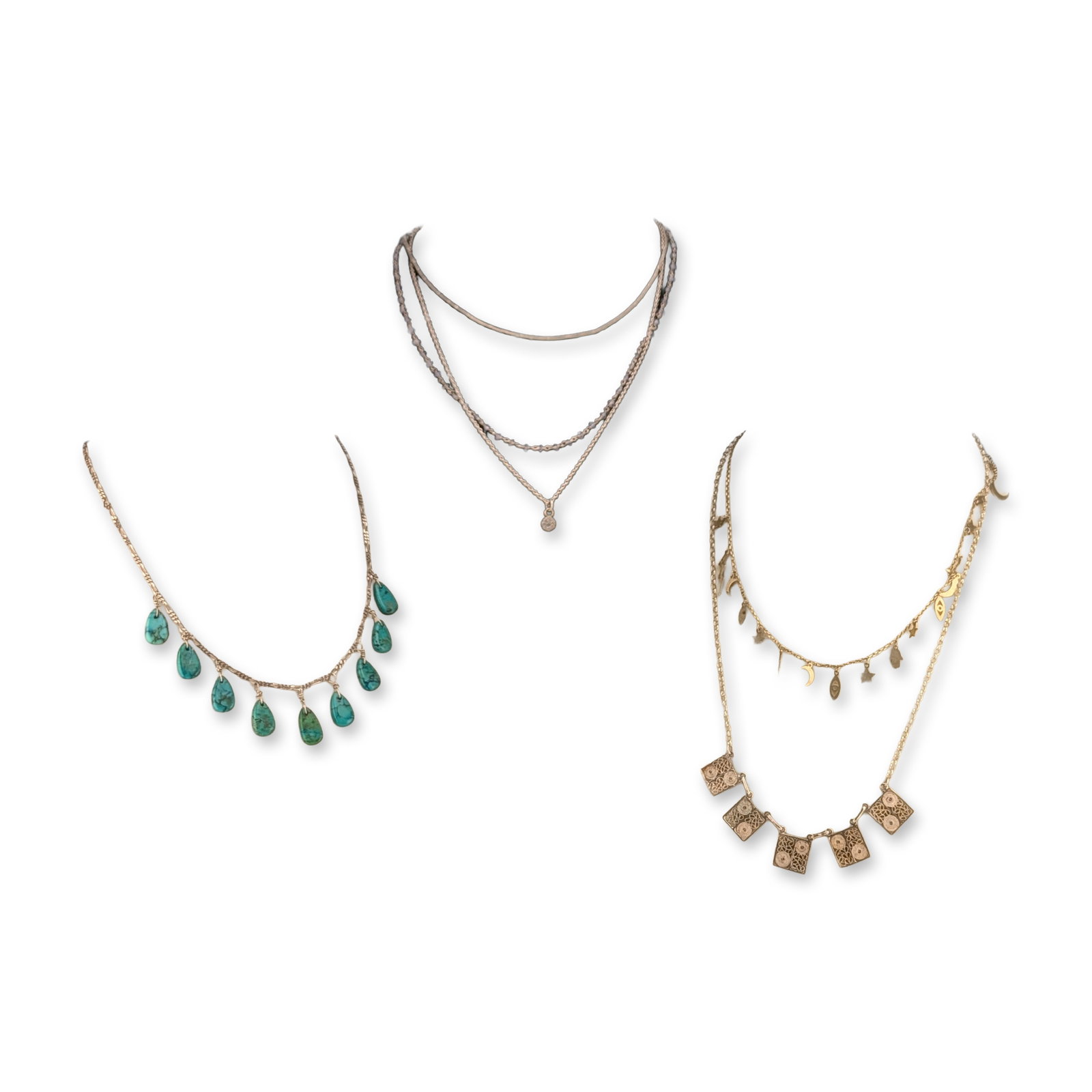 5pc Assortment of Contemporary Sterling Silver Fashion Necklaces (1 of 6)