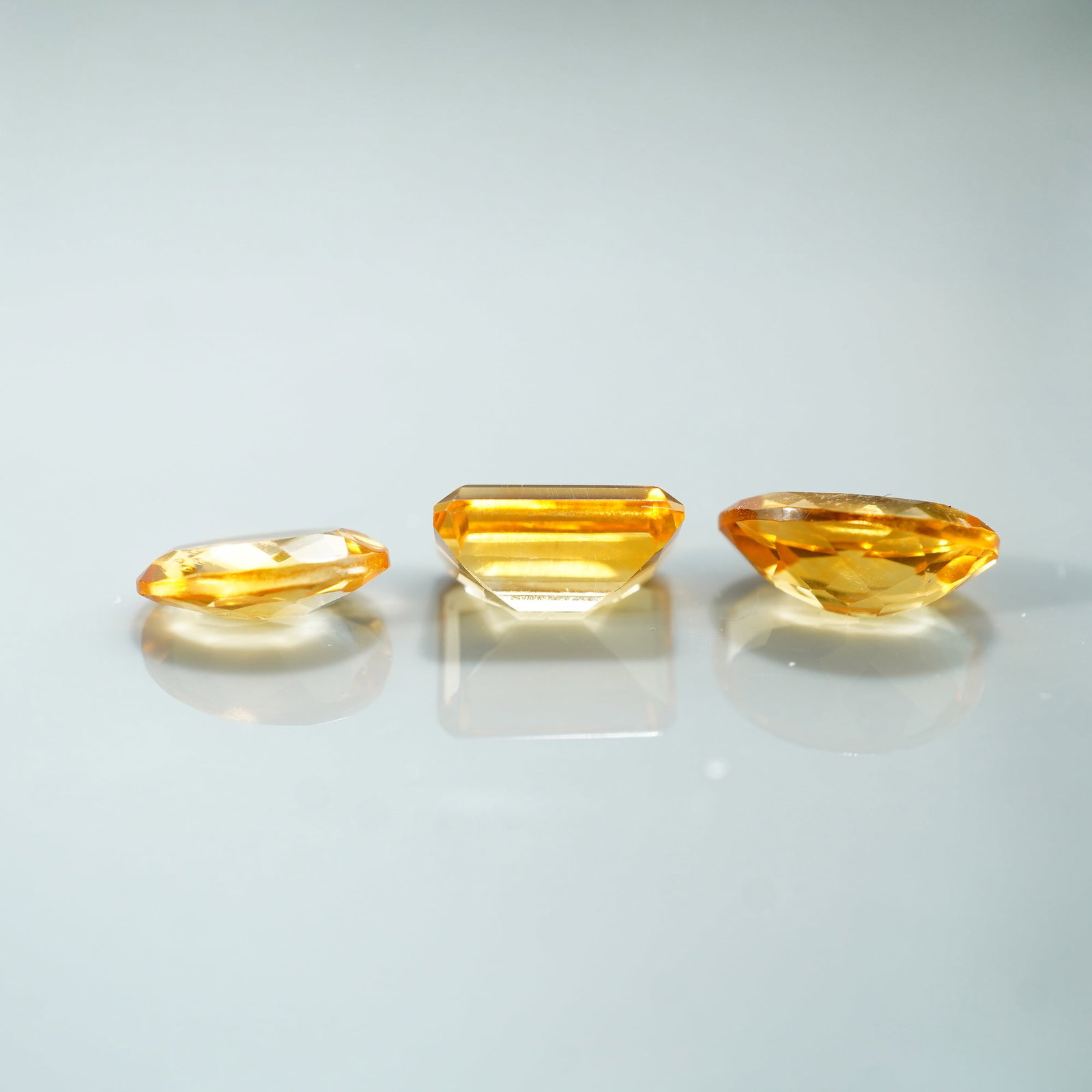 3pc Oval and Rectangular Citrine Gemstones - 3