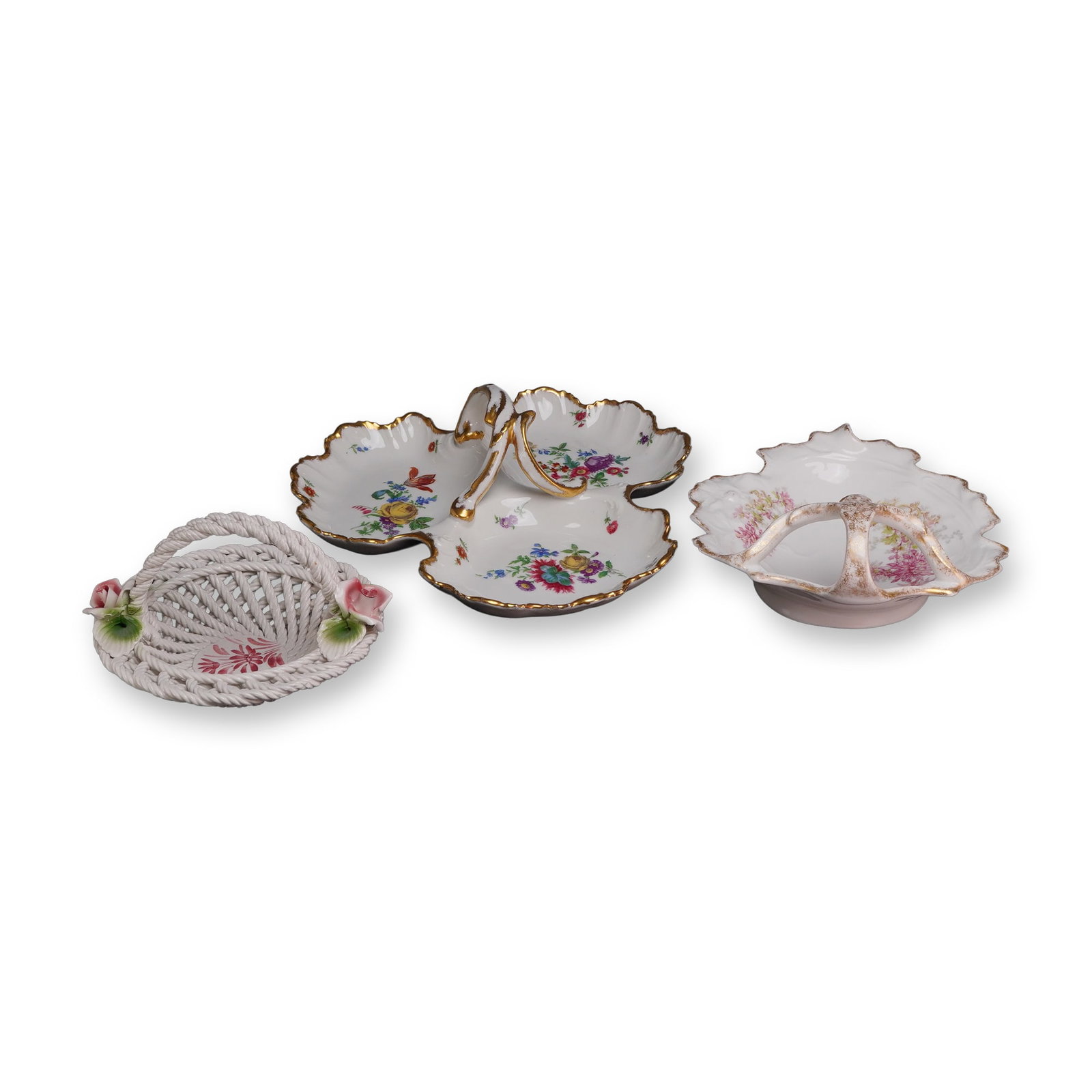 Three Limoges and Capodimonte Decorative Porcelain Serving Baskets (1 of 5)