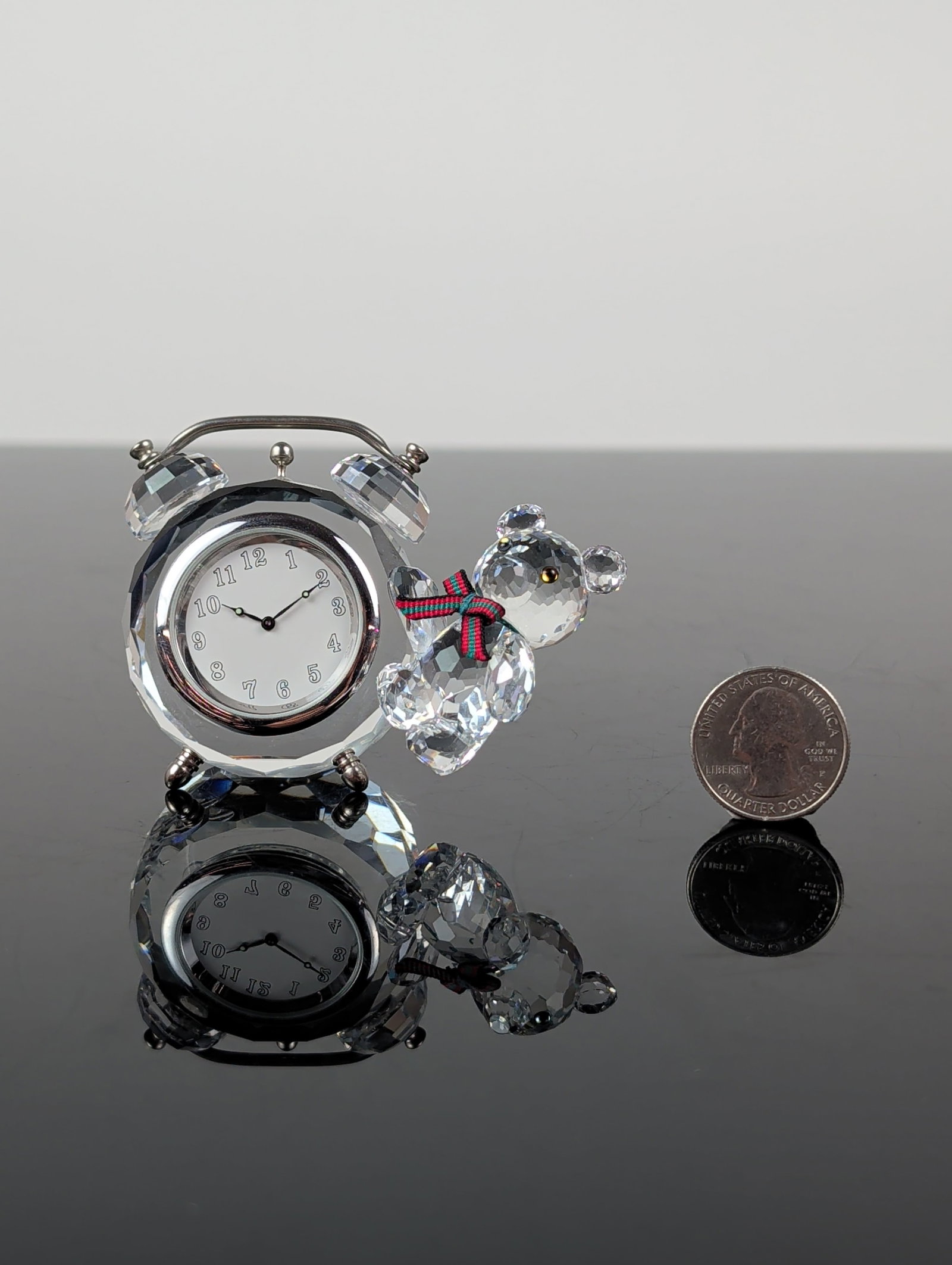 Swarovski Crystal Kris Bear Table Clock - 5