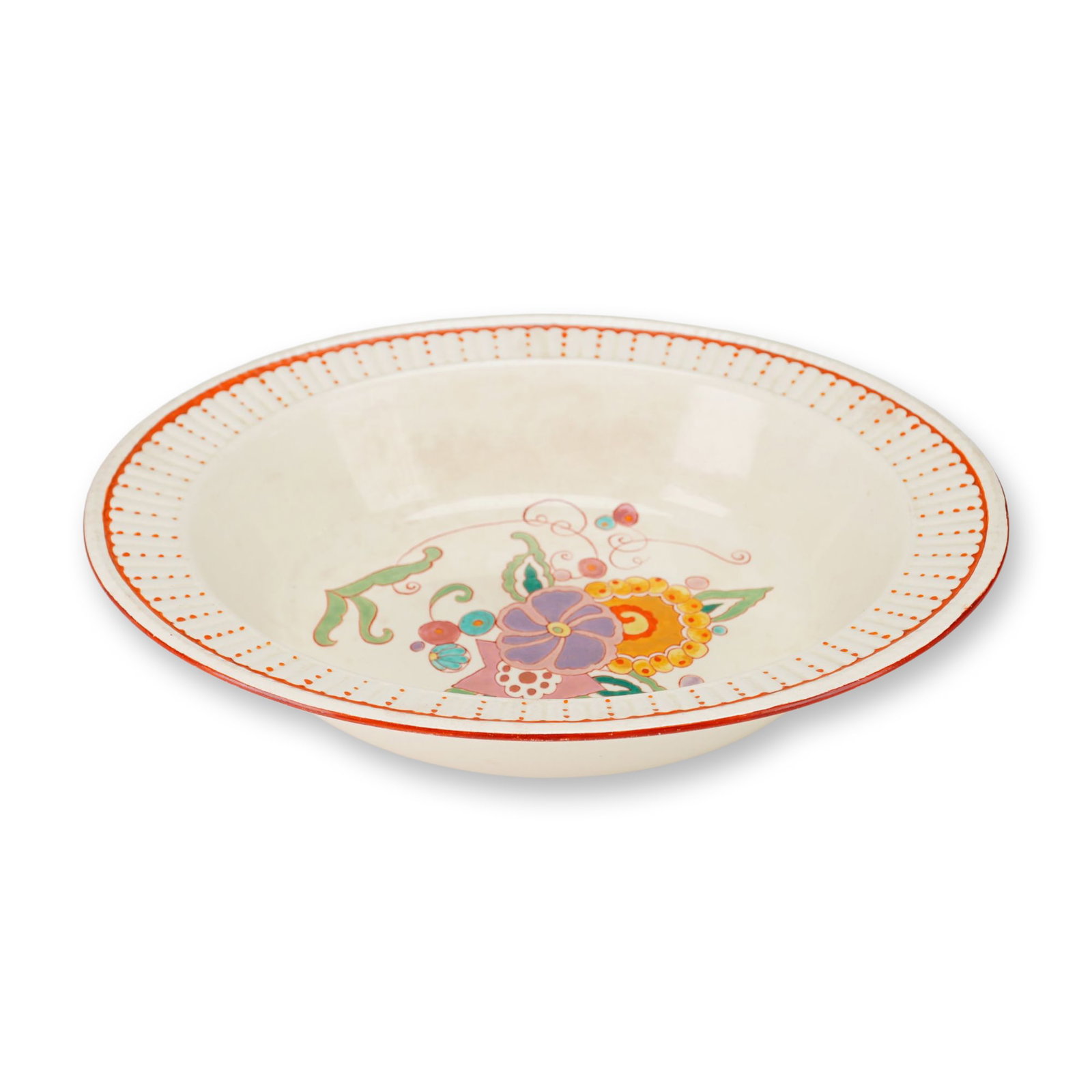 Wedgwood Edme Creamware Oval Serving Bowl, Altomo from the Rubin Collection: This Wedgwood creamware oval serving bowl is decorated in the Altomo pattern and originates from the Rubin Coll. The piece is constructed from creamware earthenware and features the relief-ribbed Edme
