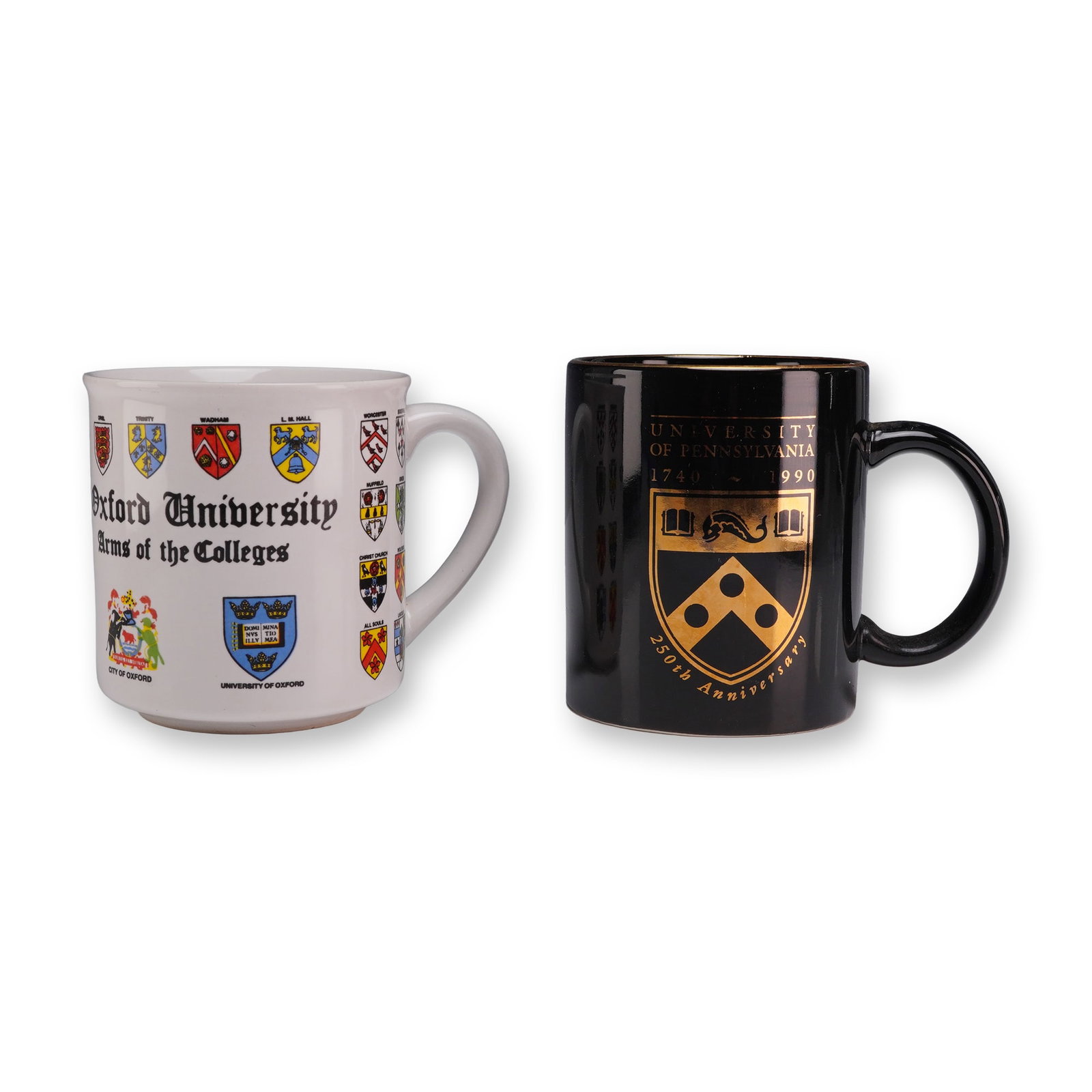 2pc Commemorative University Ceramic Mugs, Oxford and Pennsylvania (1 of 3)