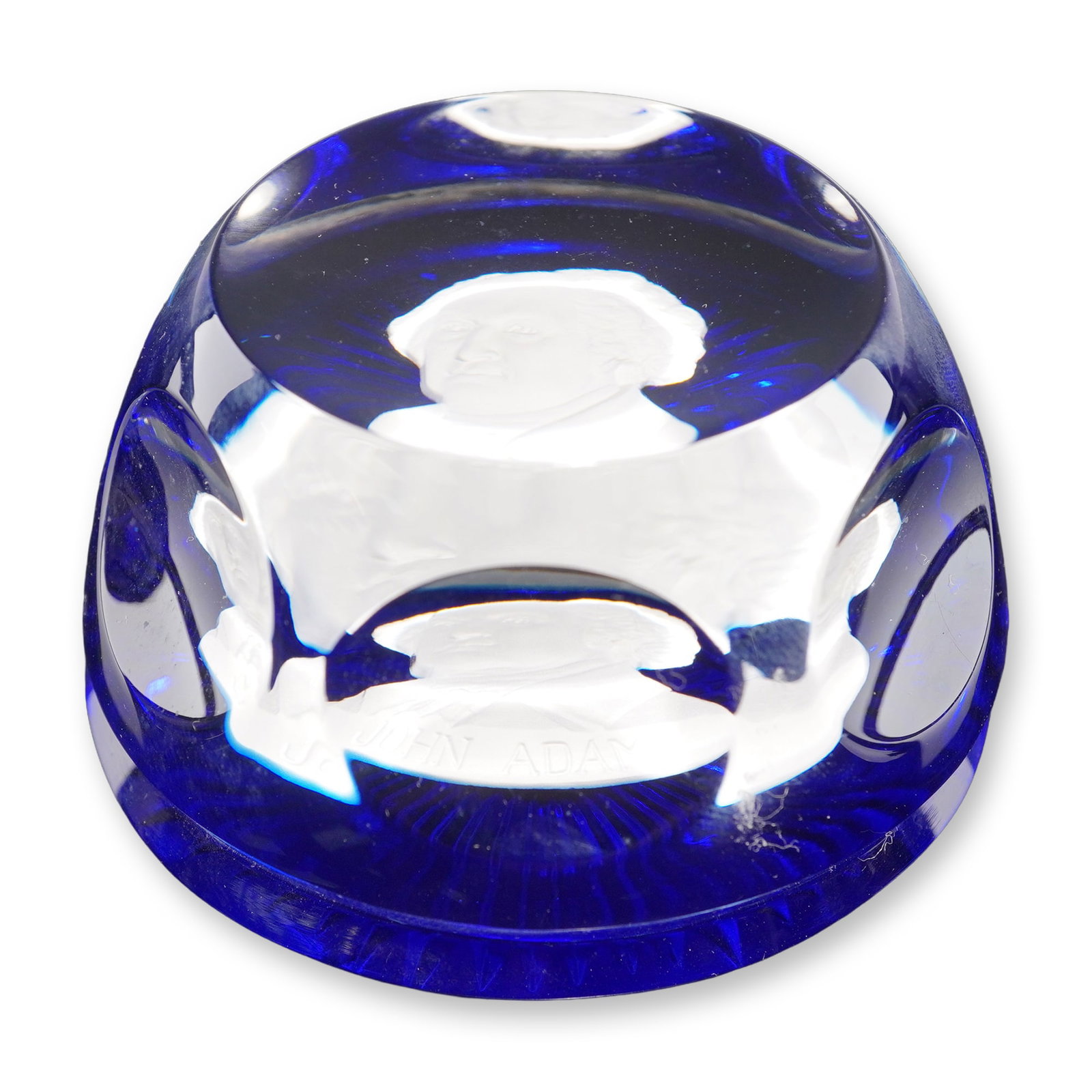 Franklin Mint Cameos in Crystal Bicentennial Paperweight, John Adams (1 of 8)