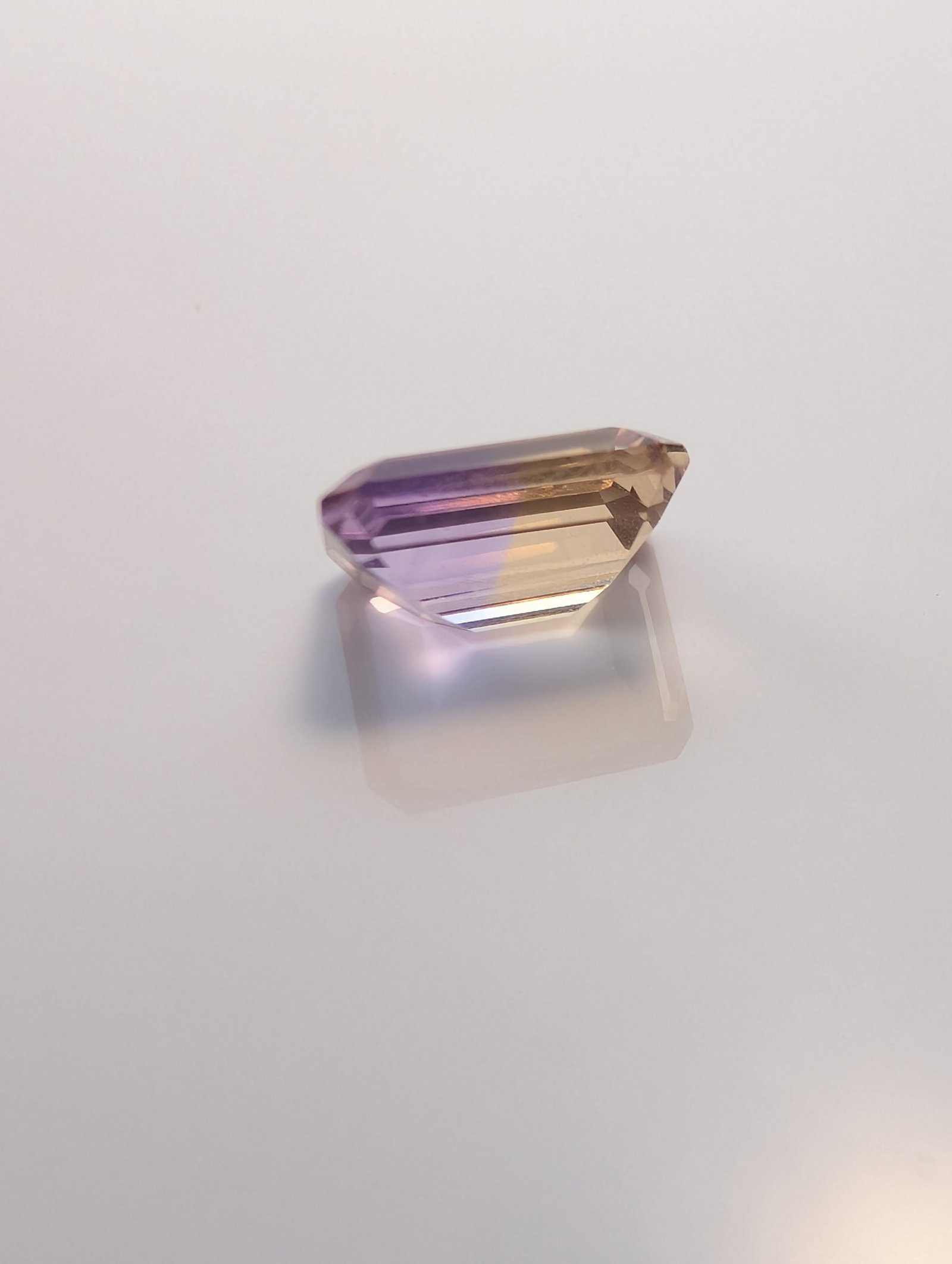 Rectangular Emerald Cut Bicolor Ametrine Gemstone - 2