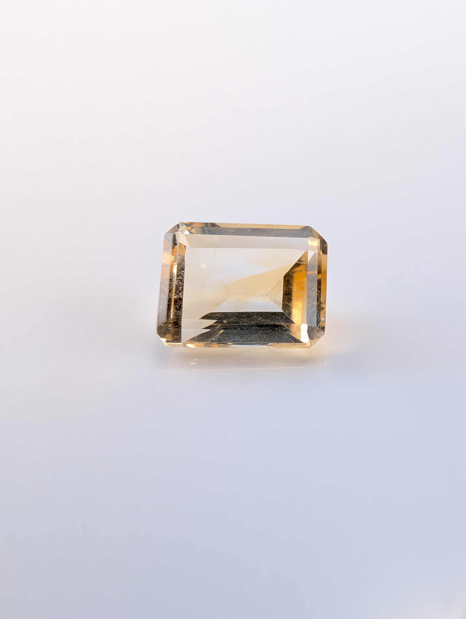 Rectangular Emerald Cut Yellow Citrine Gemstone - 2