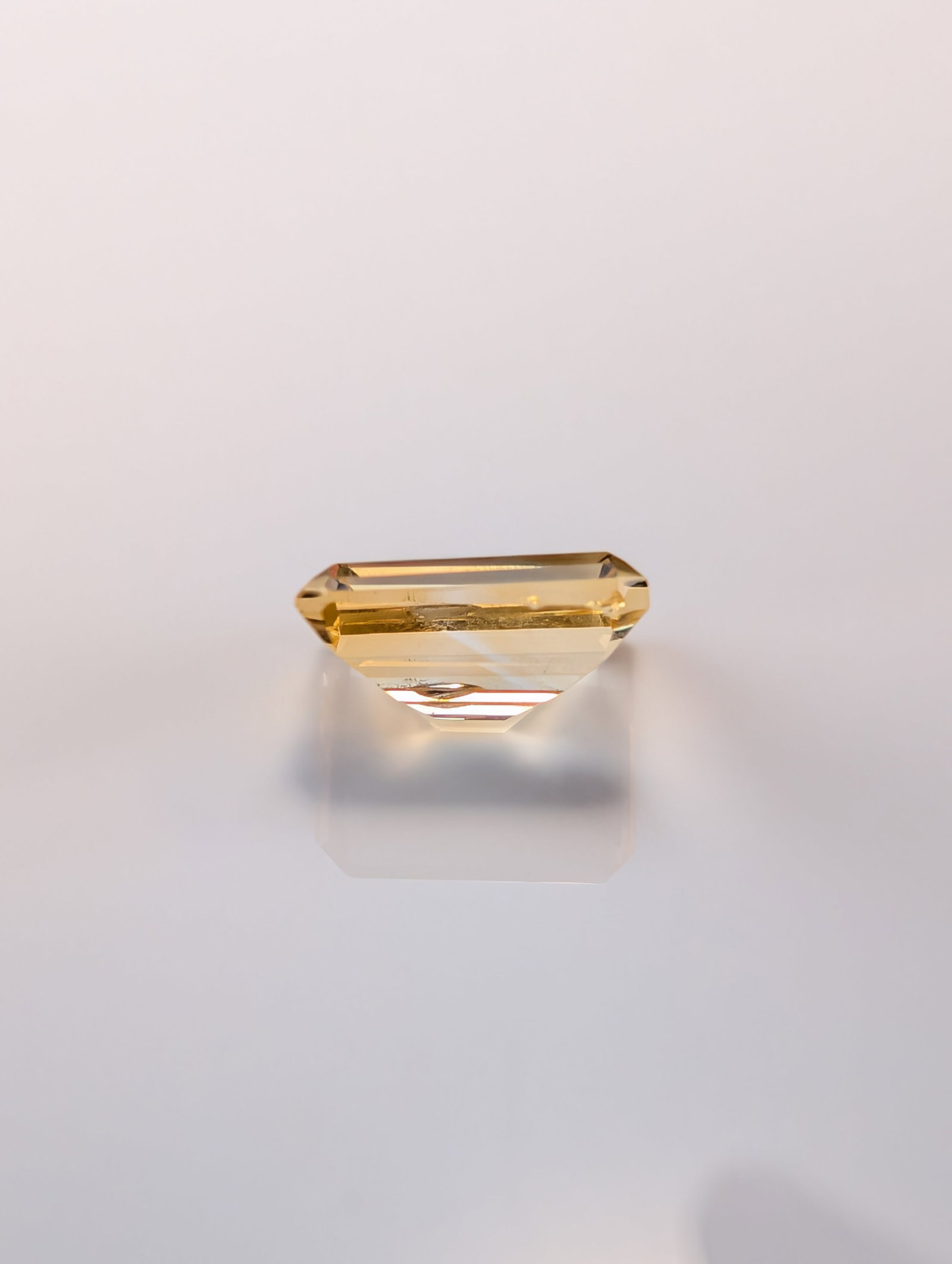 Rectangular Emerald Cut Yellow Citrine Gemstone - 4