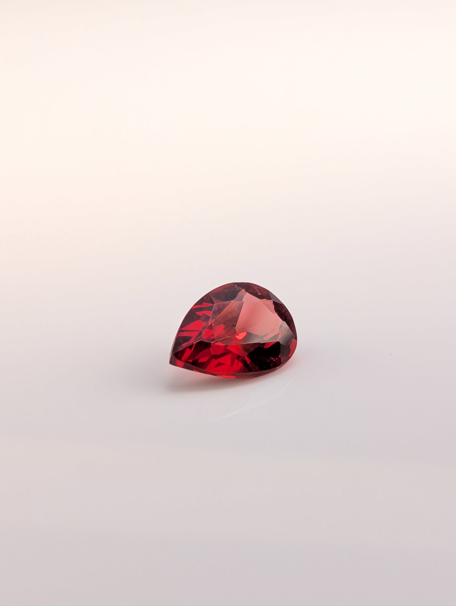 Faceted Pear Cut Raspberry Red Garnet - 4
