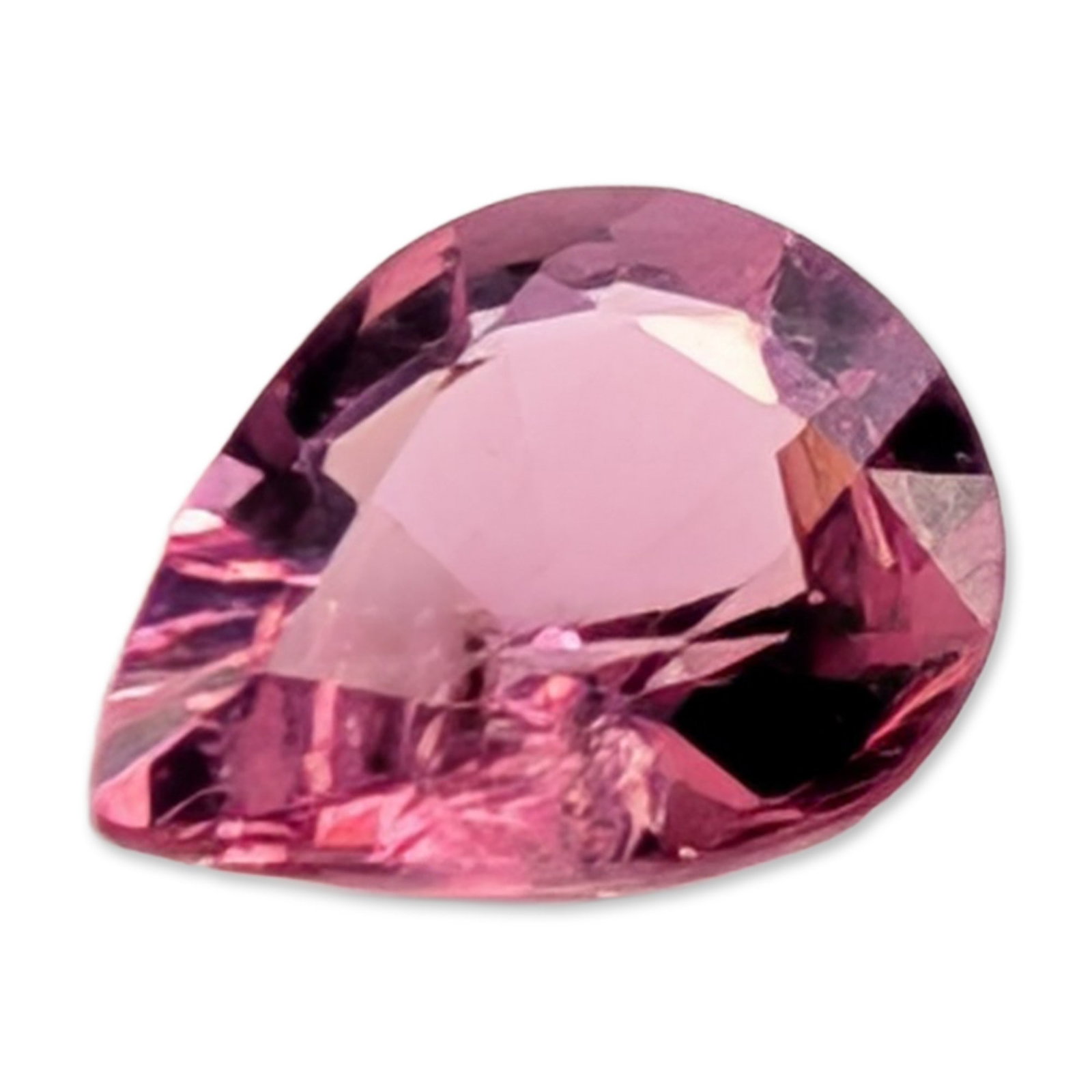 Faceted Pear Cut Deep Pink Gemstone (1 of 4)