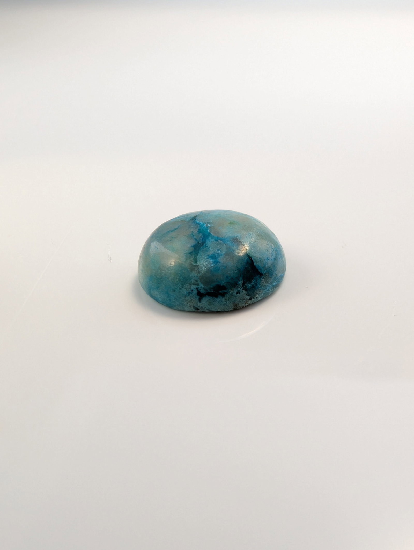 Circular Mottled Blue Gemstone Cabochon - 2