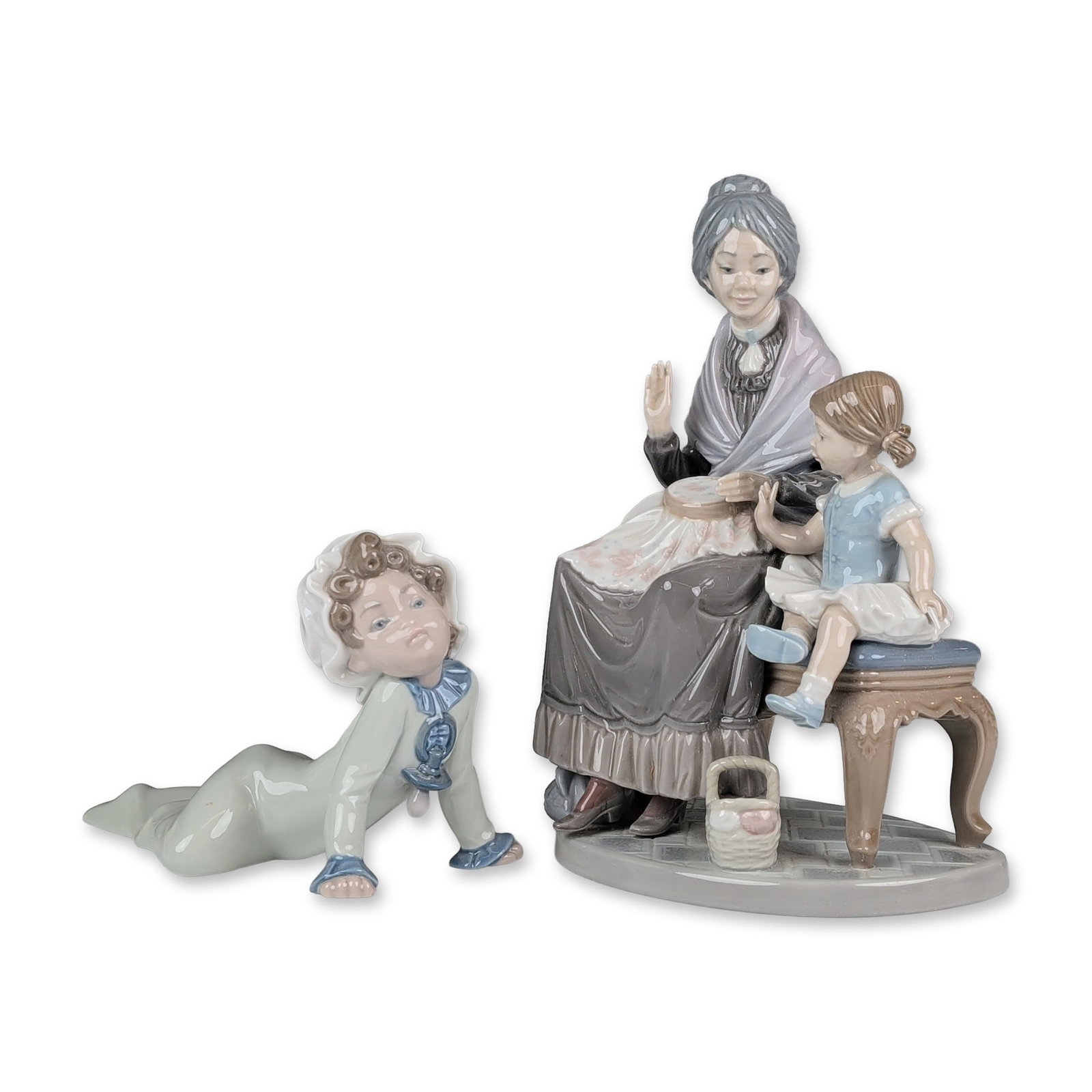 2pc Lladro Spanish Glazed Porcelain Figurines (1 of 4)