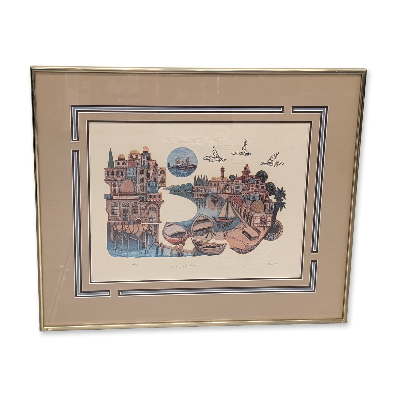 Amram Ebgi (Moroccan, b. 1939), The City of Jaffa Limited Ed. Print (1 of 5)