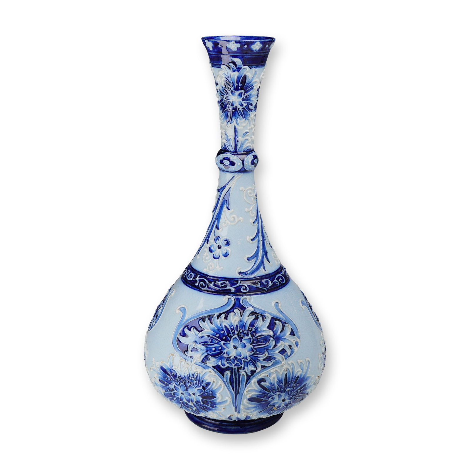 William Moorcroft Florian Ware Bottle Vase, Cornflower (1 of 3)