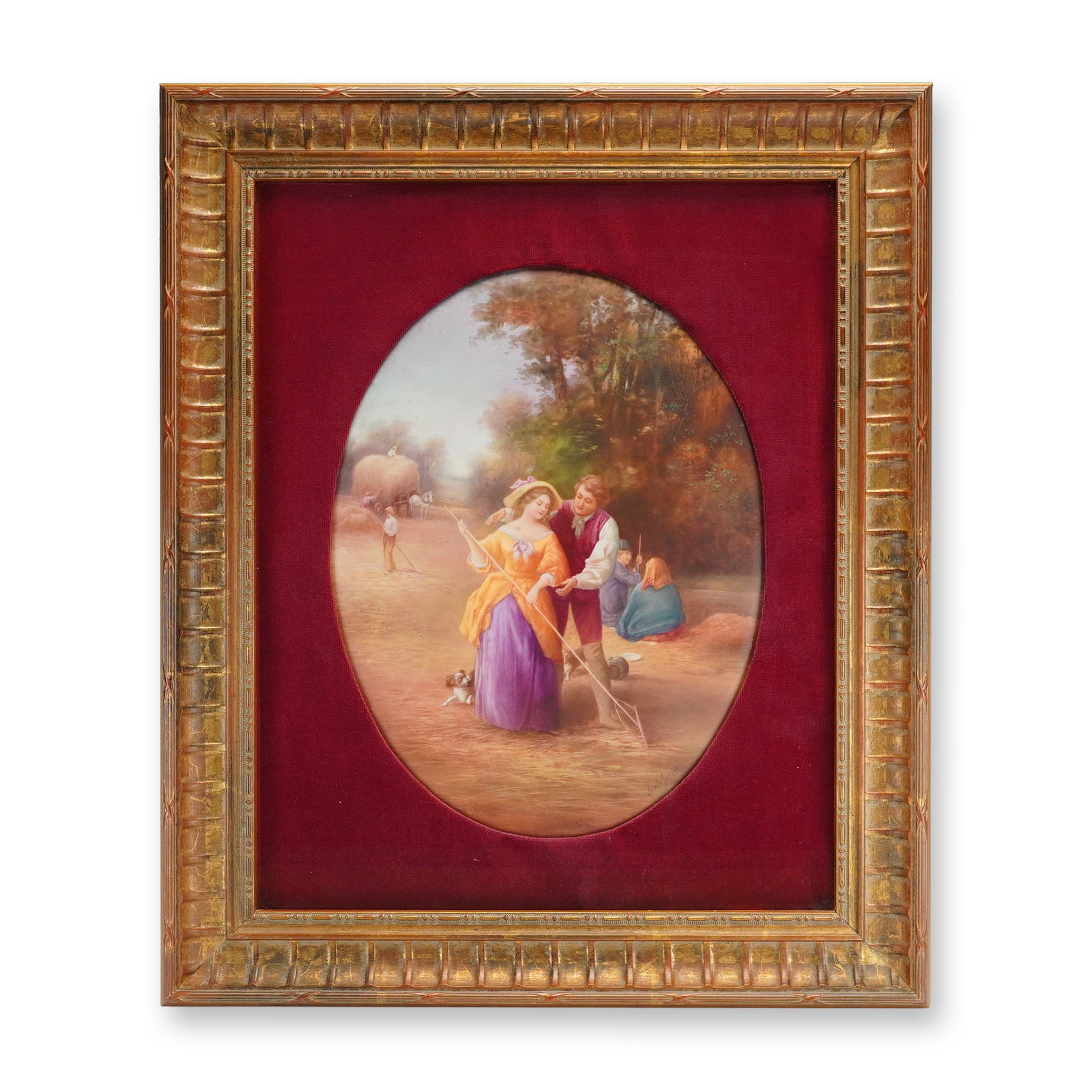 Framed Royal Doulton by Leslie Johnson Hand-Painted Plaque, Happy Days (1 of 5)