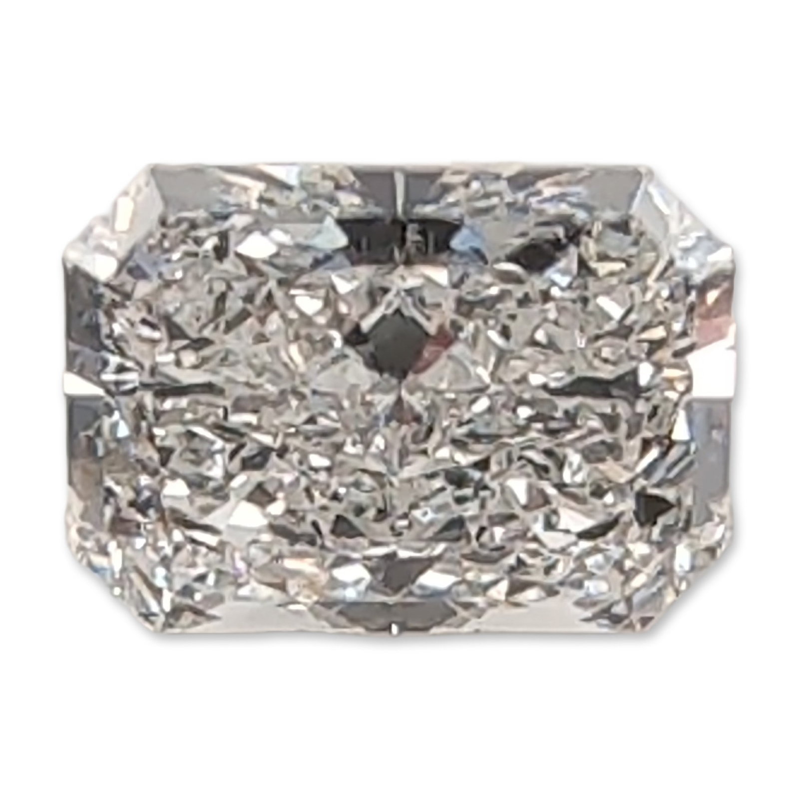 IGI Certified 1.08 Carat Radiant Cut Loose Diamond: Laboratory-grown diamond, Type IIa, produced via Chemical Vapor Deposition (CVD) process. The loose gemstone is a cut cornered rectangular modified brilliant cut, commonly referred to as a radiant