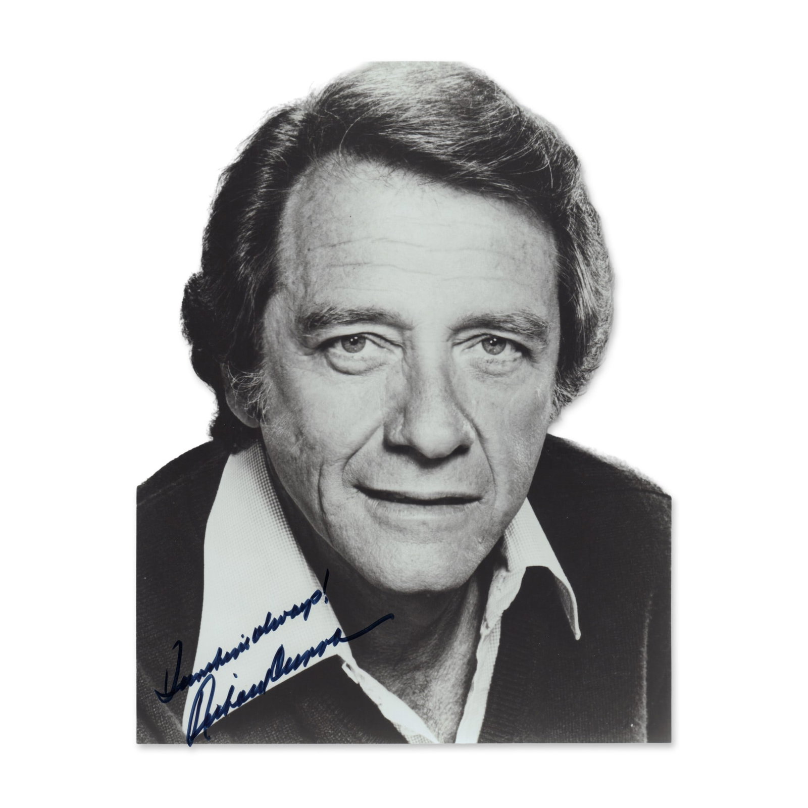 Richard Crenna Autographed Vintage Publicity Photograph: This lot features a vintage black-and-white glossy publicity headshot of the acclaimed American actor Richard Crenna (1926??"2003). Crenna is widely recognized for his versatile career, spanning from