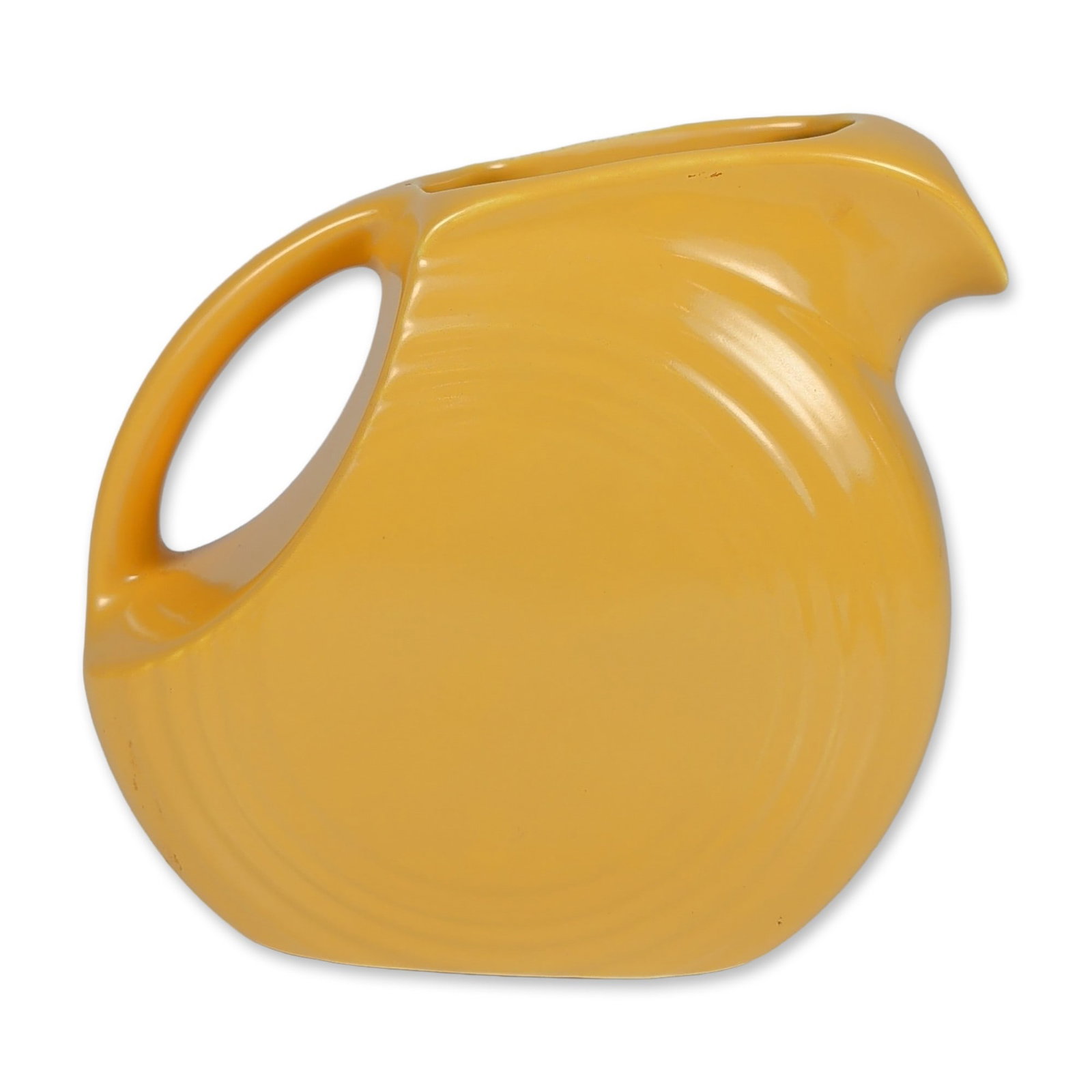 Fiesta Yellow Ceramic Disk Pitcher (1 of 4)