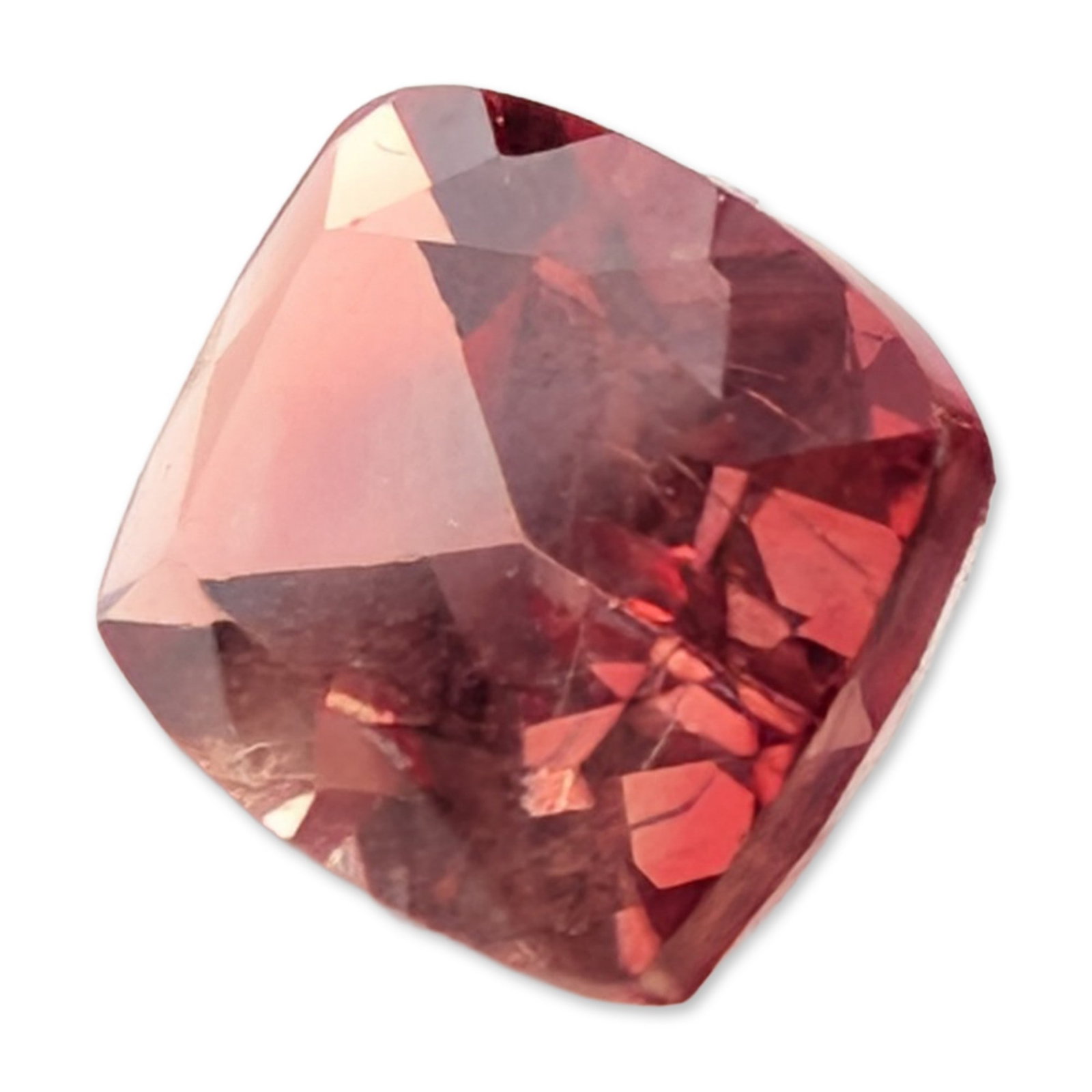 Reddish-Pink Cushion Cut Faceted Stone (1 of 4)