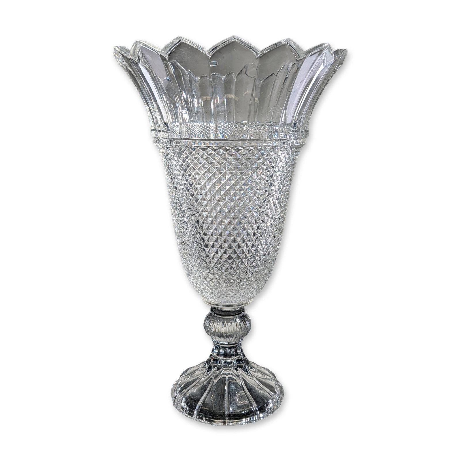 In the Style of Godinger Cut Crystal Footed Urn Vase (1 of 3)