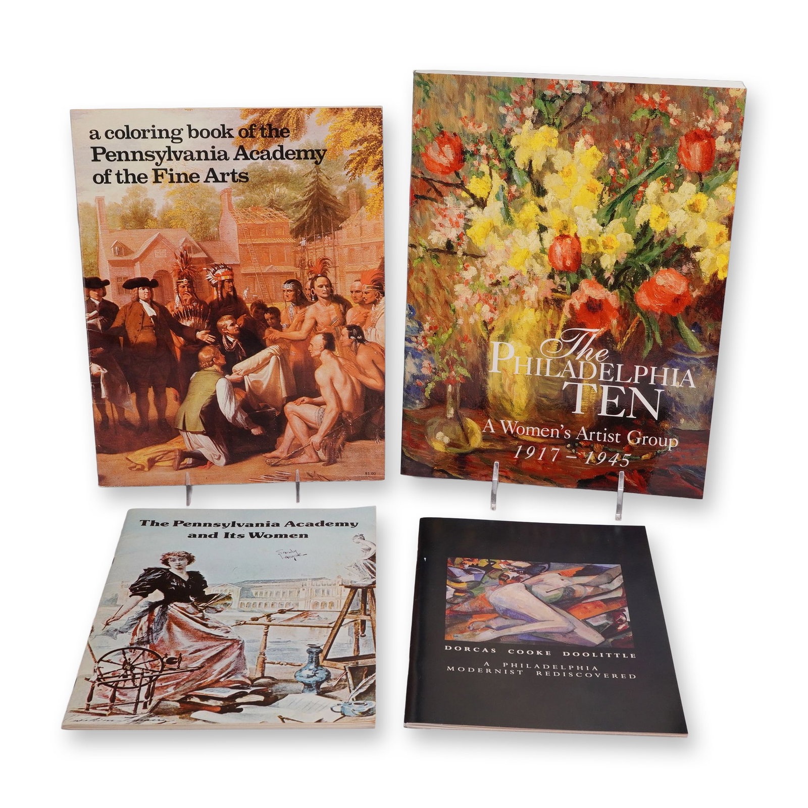 A Group of 4 Pennsylvania Art History Books and Exhibition Catalogs. Various Publishers.: This collection consists of 4 softcover publications focused on Pennsylvania-based art and history. The first volume is titled The Philadelphia Ten: A Women's Artist Group 1917 to 1945 by Page Talbott