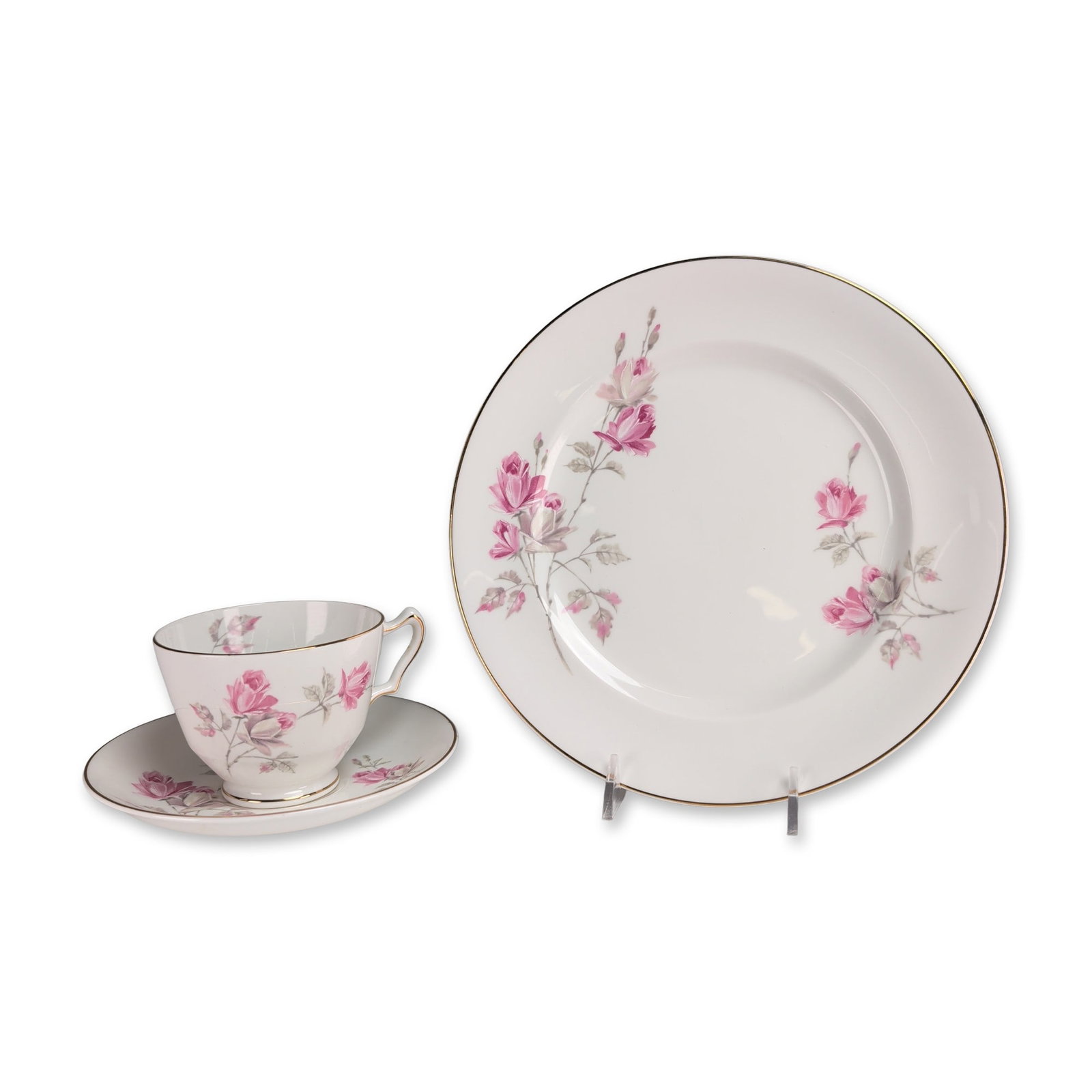 3pc Crown Staffordshire England Bone China Tea Set (1 of 4)