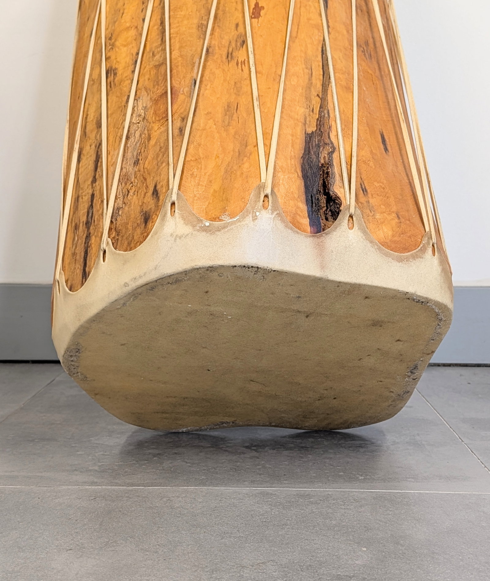Native American Rawhide Log Drum - 4