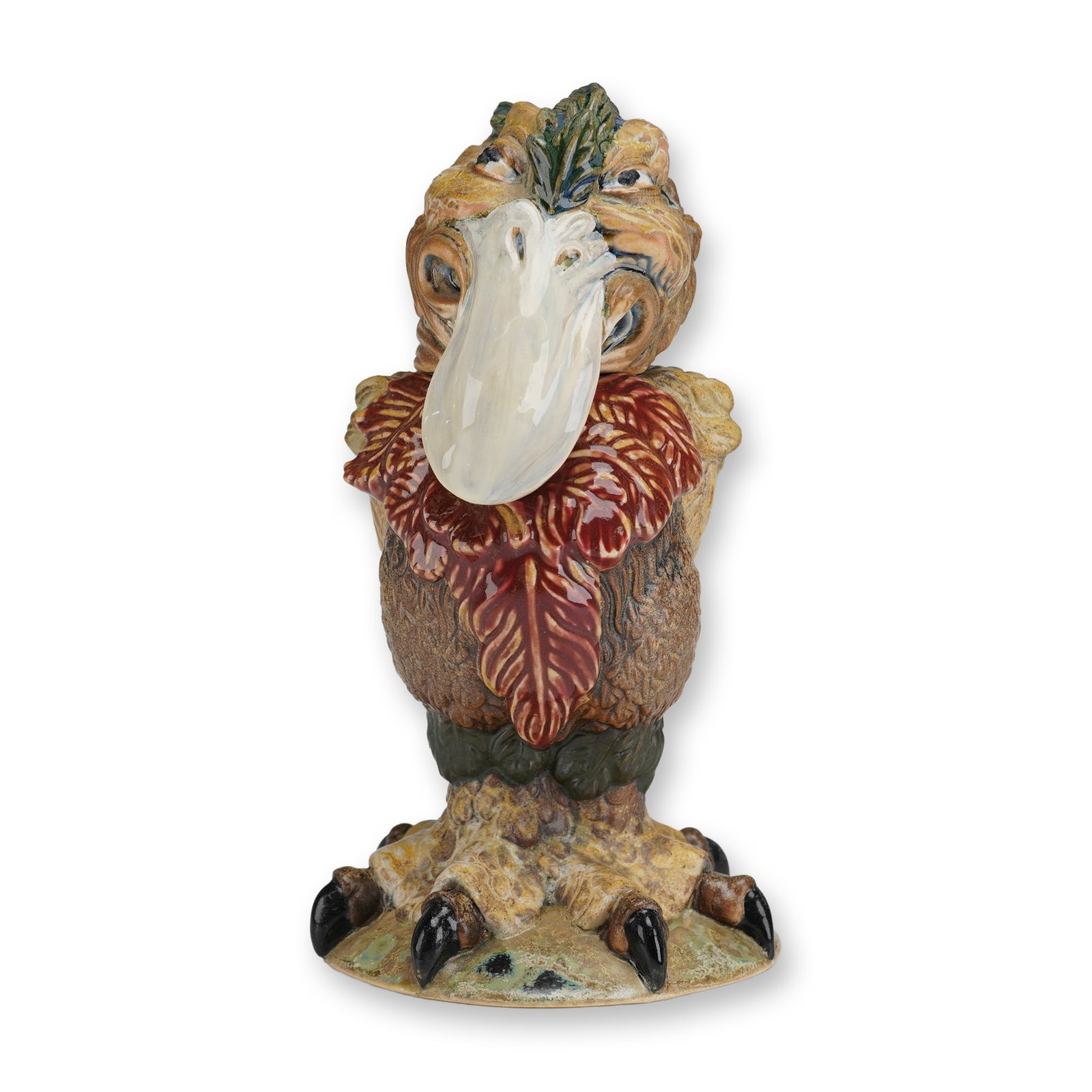 Burslem Pottery Grotesque Bird Boris the Gangster. Designer Andrew Hull: A Burslem Pottery grotesque bird titled Boris the Gangster, designed by Andrew Hull and inspired by the distinctive grotesques of the Martin Brothers. Boldly modeled with exaggerated features and a mi