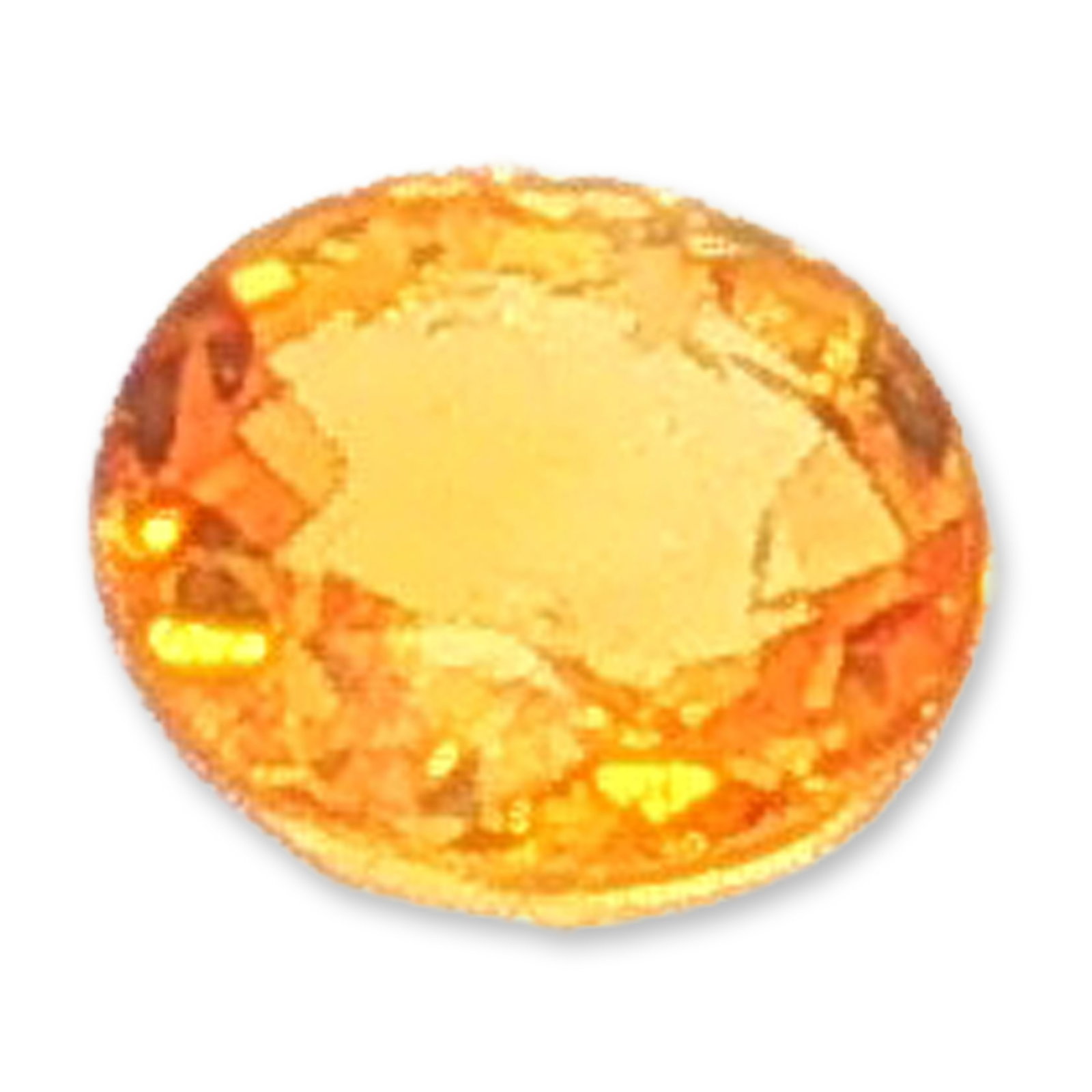 Round Cut Yellowish-Orange Loose Topaz: A round cut loose gemstone, appearing to be a yellowish-orange topaz. Showcasing a vibrant yellowish-orange hue, this stone features a classic round cut. The faceted gemstone is ready to be set into a