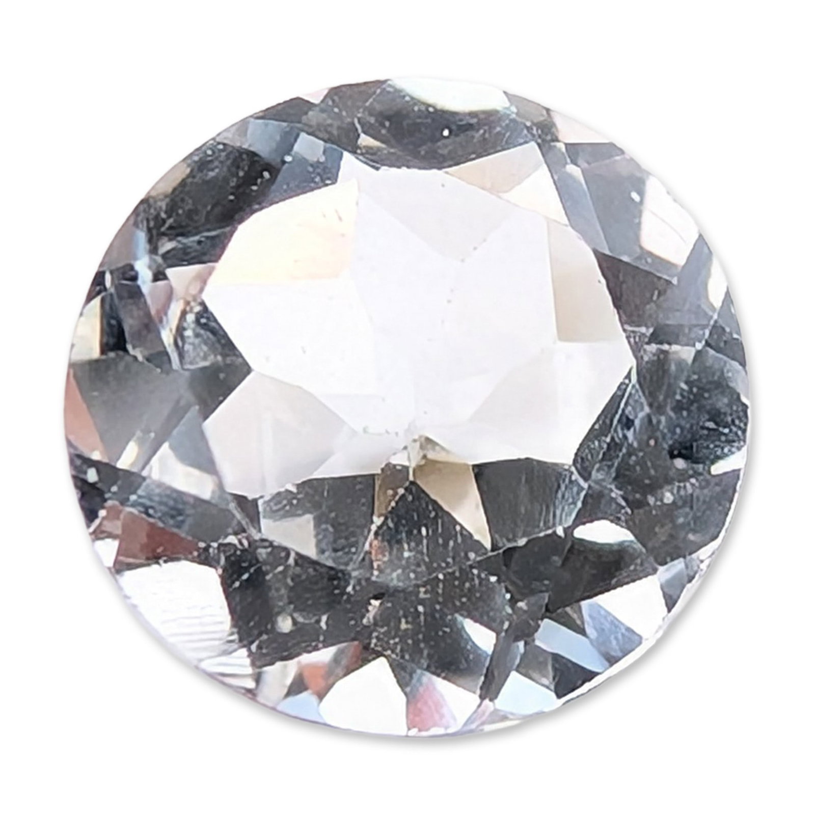 Loose Round Brilliant Cut Colorless Topaz Gemstone (1 of 4)