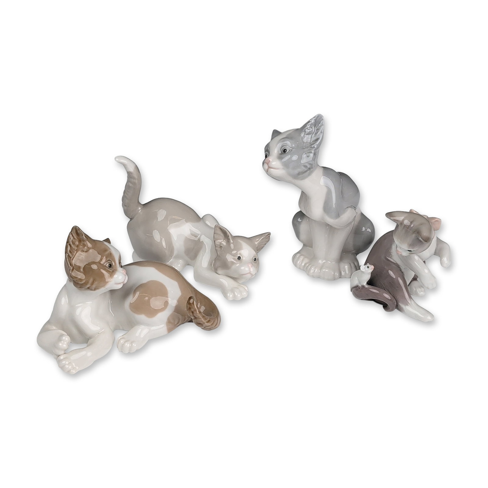 4pc Lladro Porcelain Cat Figurines (1 of 3)
