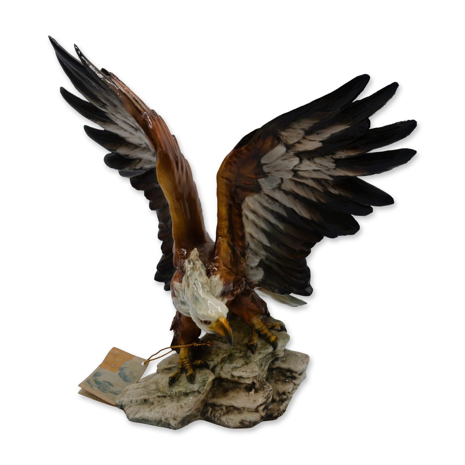 Tay, Giuseppe Tagliariol, Italy Porcelain Eagle Sculpture, 1985: Tay, Giuseppe Tagliariol, Italy Porcelain Eagle Sculpture. The magnificent Tay Figures are produced in Monza, Italy, known as Tay, the trade name of Tagliariol, the correct name of the artist and the