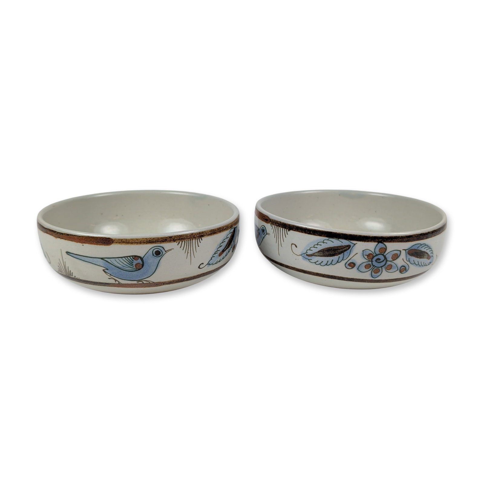 Pair of El Palomar Tonala Mexican Stoneware Bowls (1 of 3)