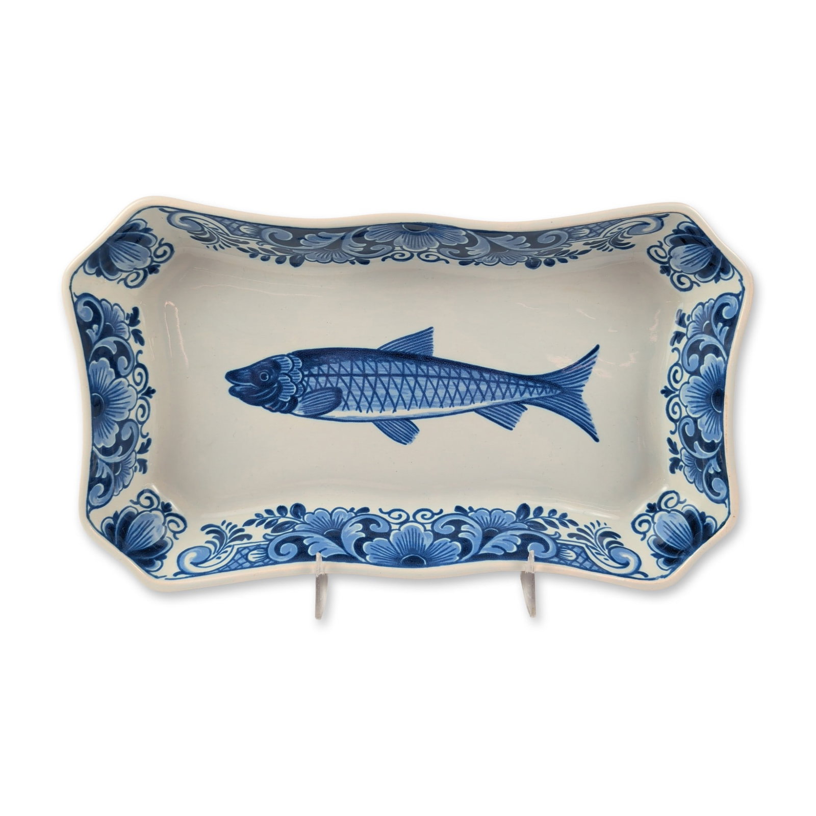 Delft Holland Blue and White Ceramic Herring Dish (1 of 4)