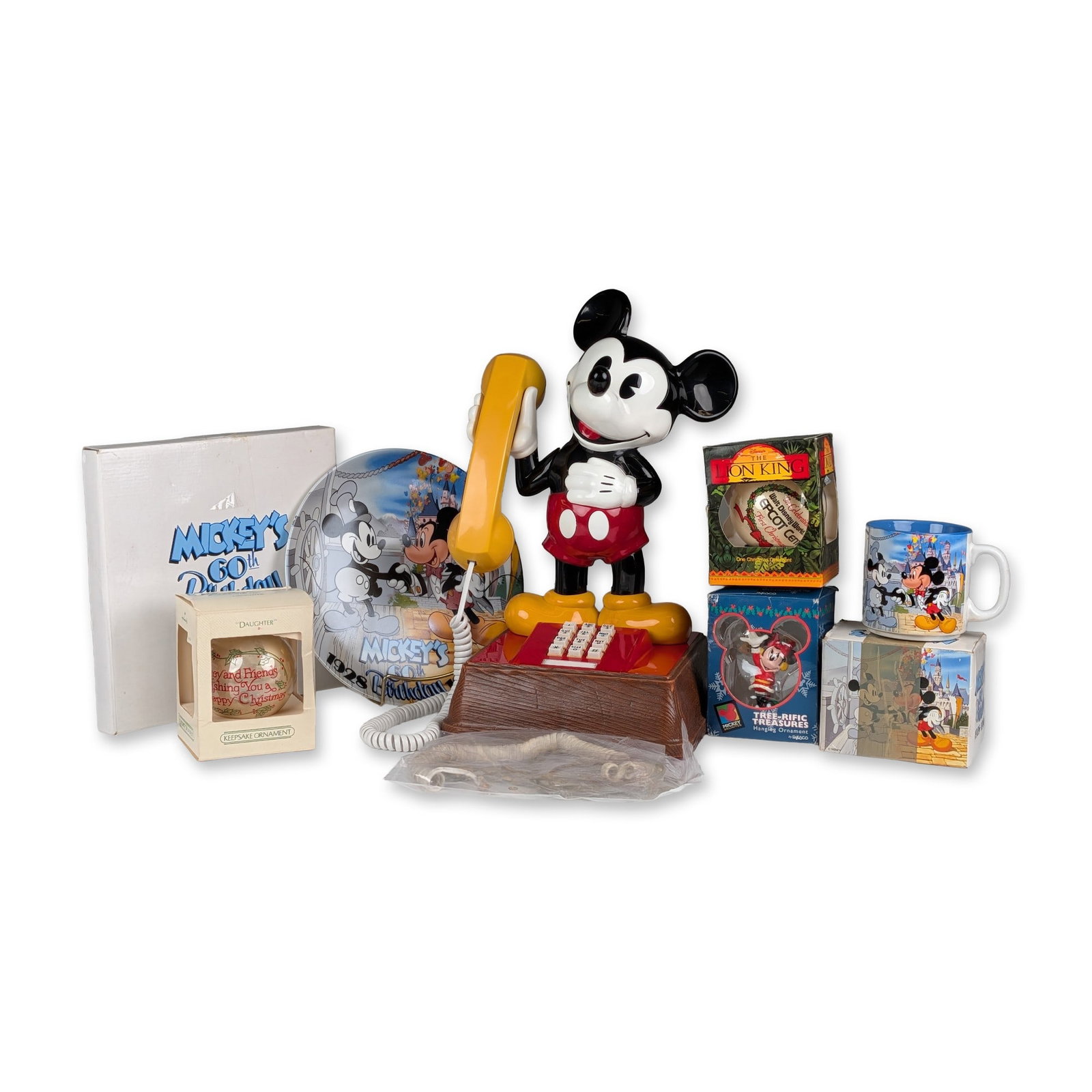 8pc Mickey Mouse Telephone and Disney Commemorative Collectibles Collection (1 of 9)