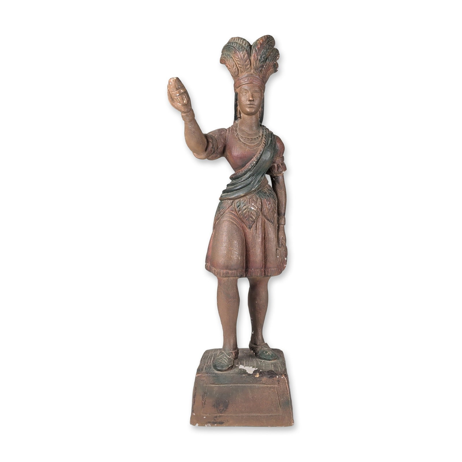 Austin Productions 1968 Painted Plaster Sculpture, Indian Maiden (1 of 8)