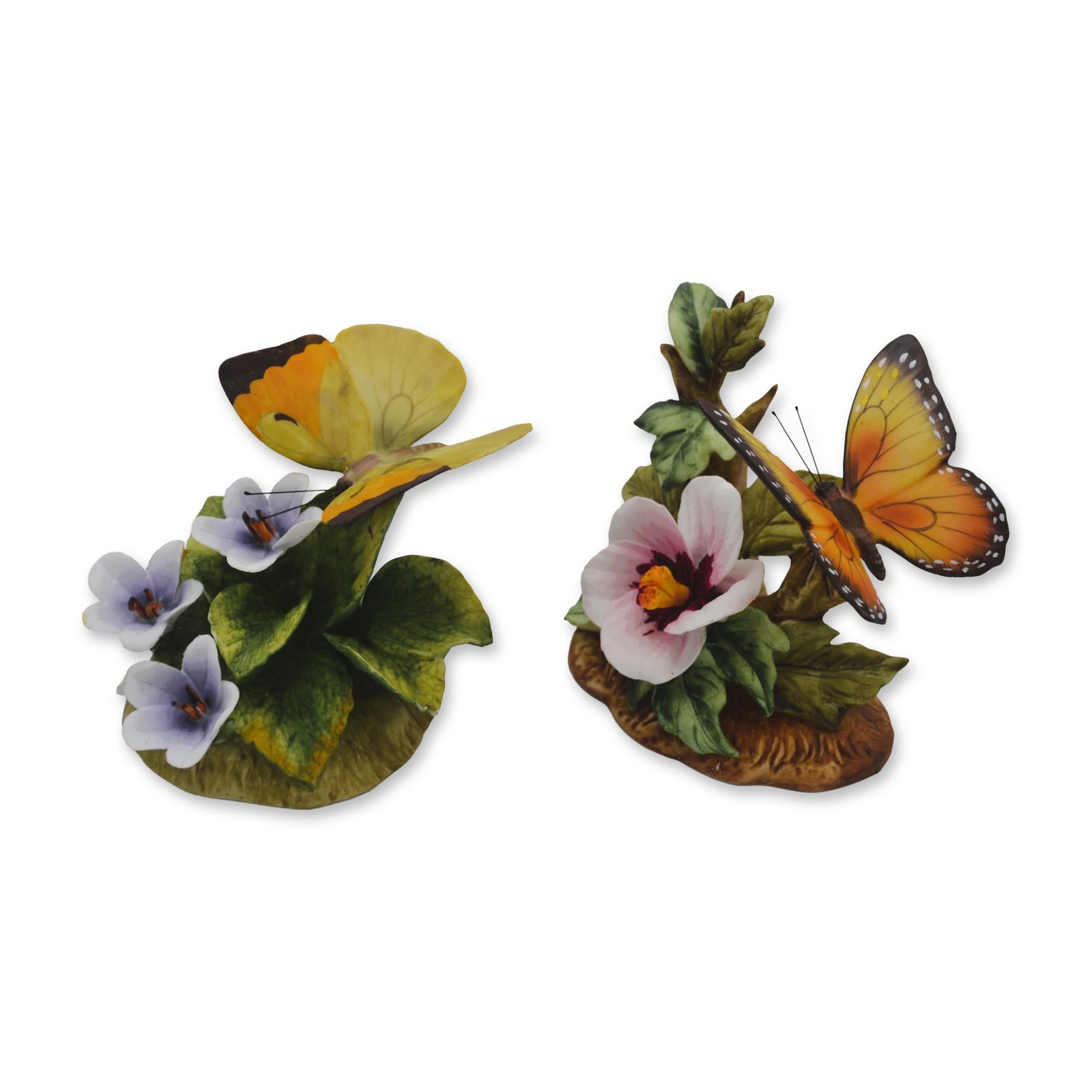 2Pc Stefani Porcelain Butterfly And Florals Sculptures Collection, 1980 (1 of 5)
