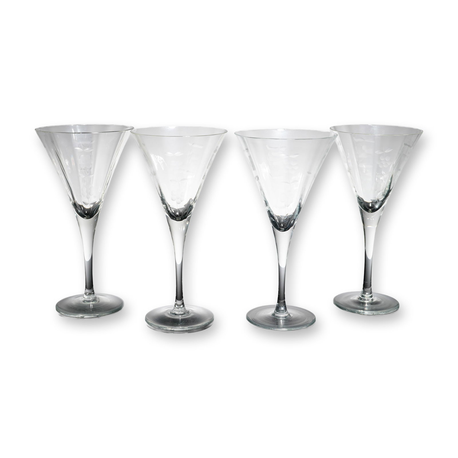 4-Piece Crystal Floral Motif Martini Glasses (1 of 3)