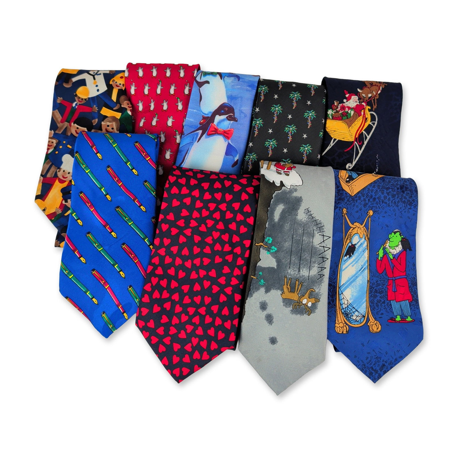 9pc Mixed Brand Novelty Neckties (1 of 4)