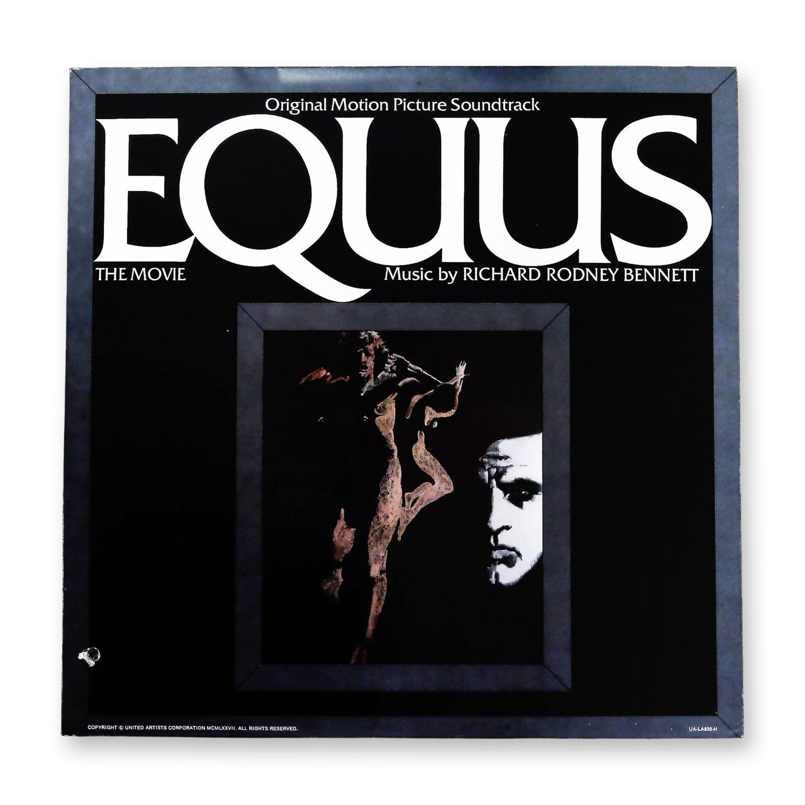 Richard Rodney Bennett, Equus Soundtrack United Artists 1977: Richard Rodney Bennett. Equus: The Movie. Original Motion Picture Soundtrack LP Record. Los Angeles: United Artists Records, 1977. First pressing of the Original Motion Picture Soundtrack LP. Standard