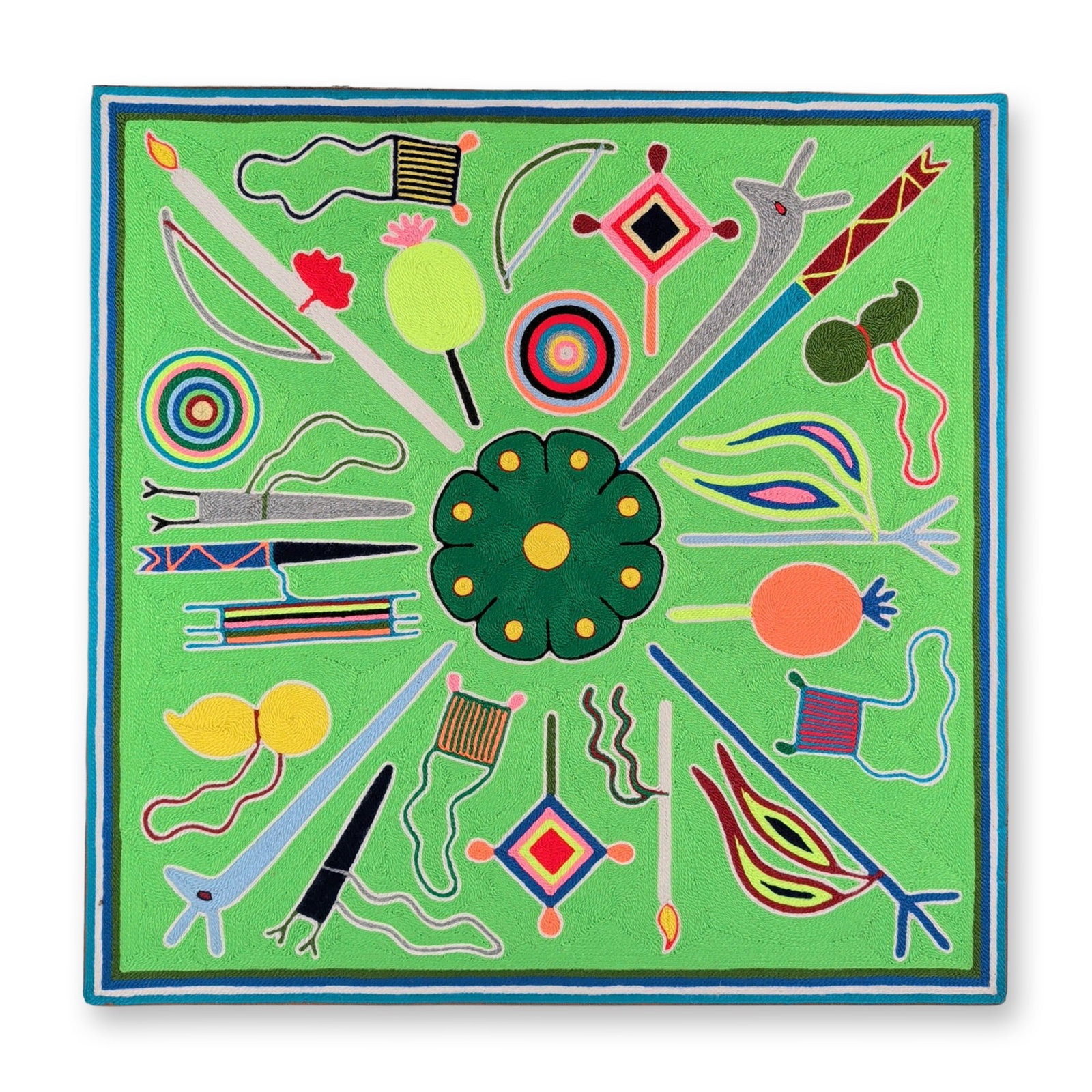 Antonio Lopez Pinedo Yarn Painting on Board, Cuadro 85 (1 of 6)