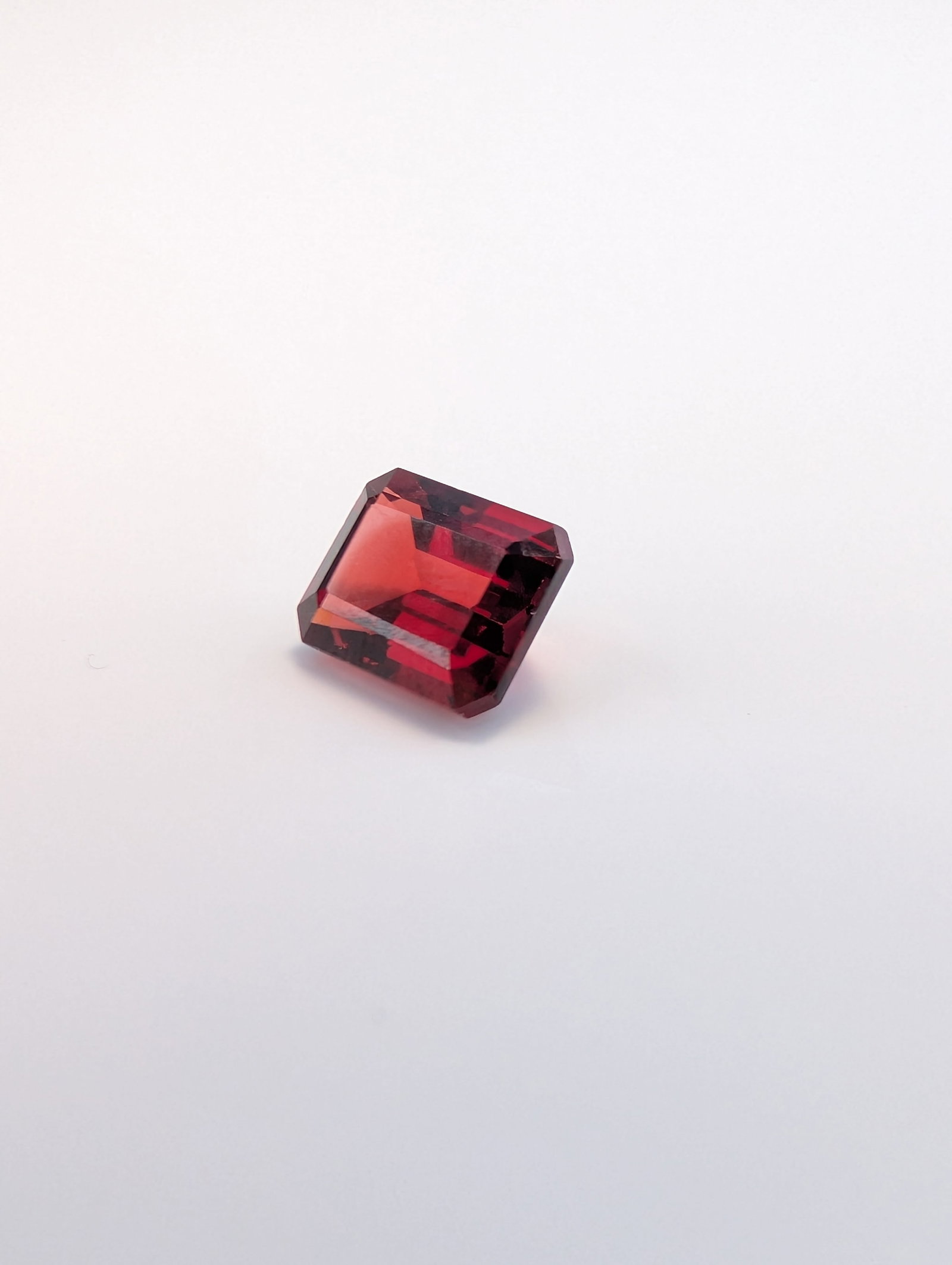 Emerald Cut Red Garnet Gemstone - 3