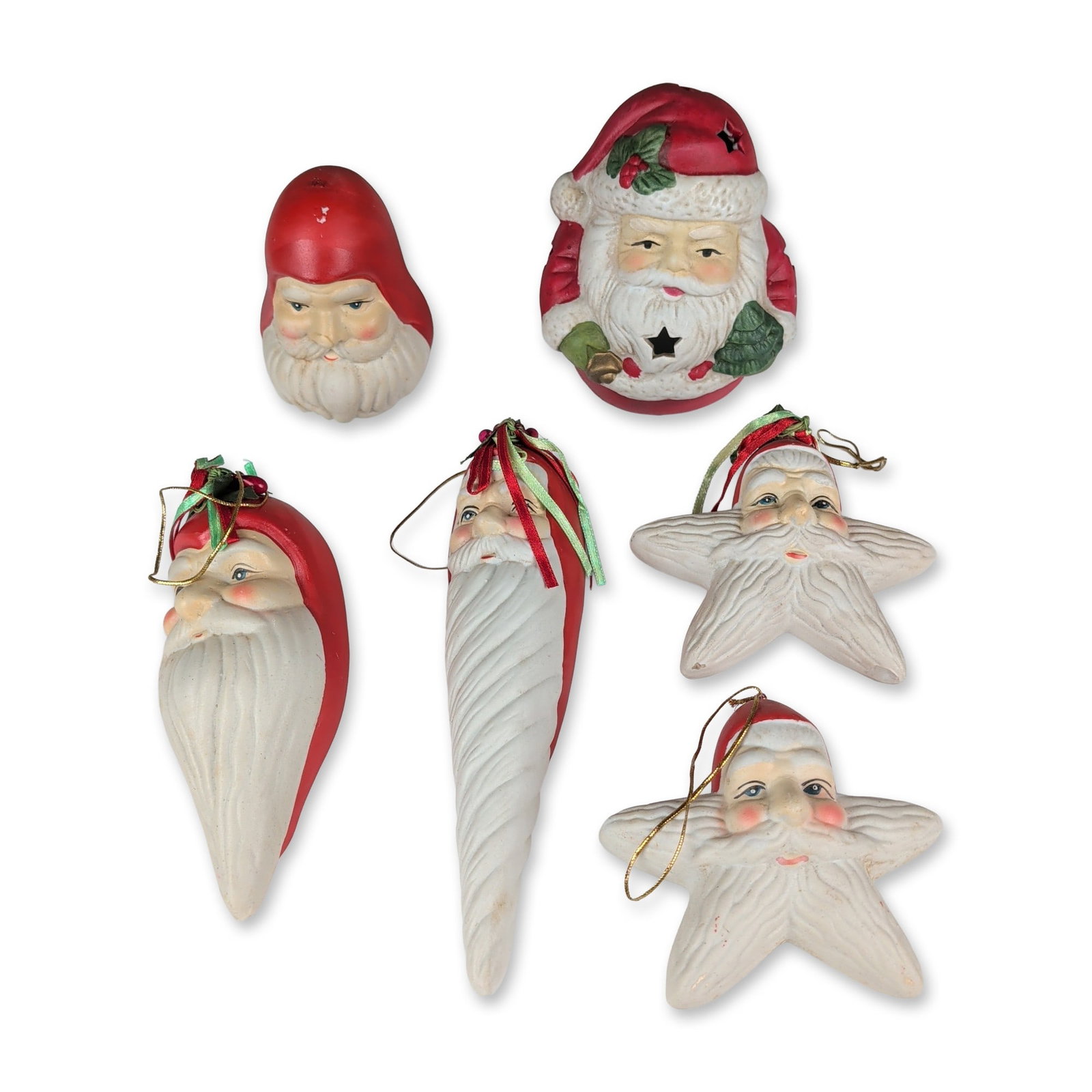 6pc Ceramic Santa Claus Tea Light Candle Holder and Ornaments (1 of 3)