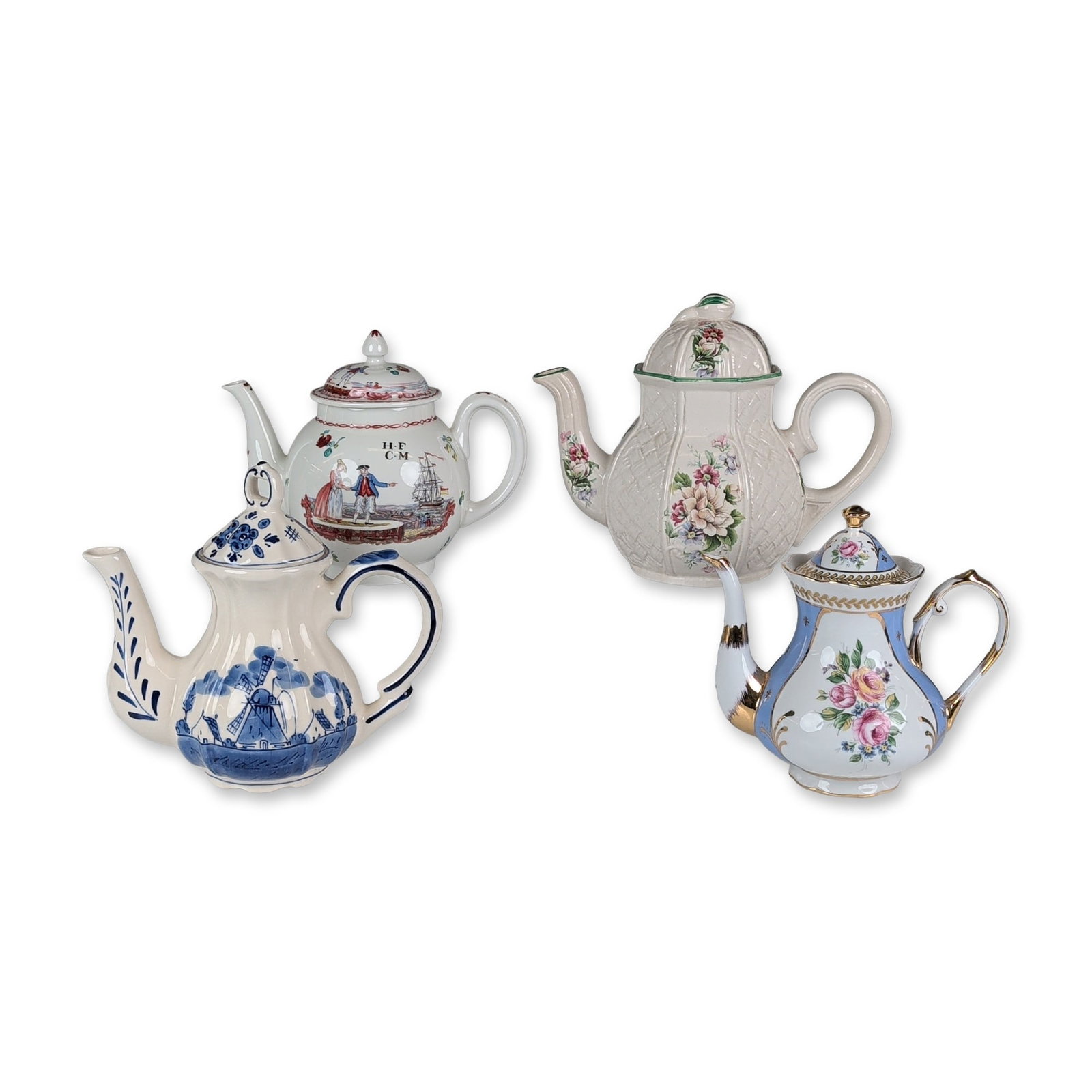 4pc Collection of Decorative Ceramic Teapots (1 of 4)