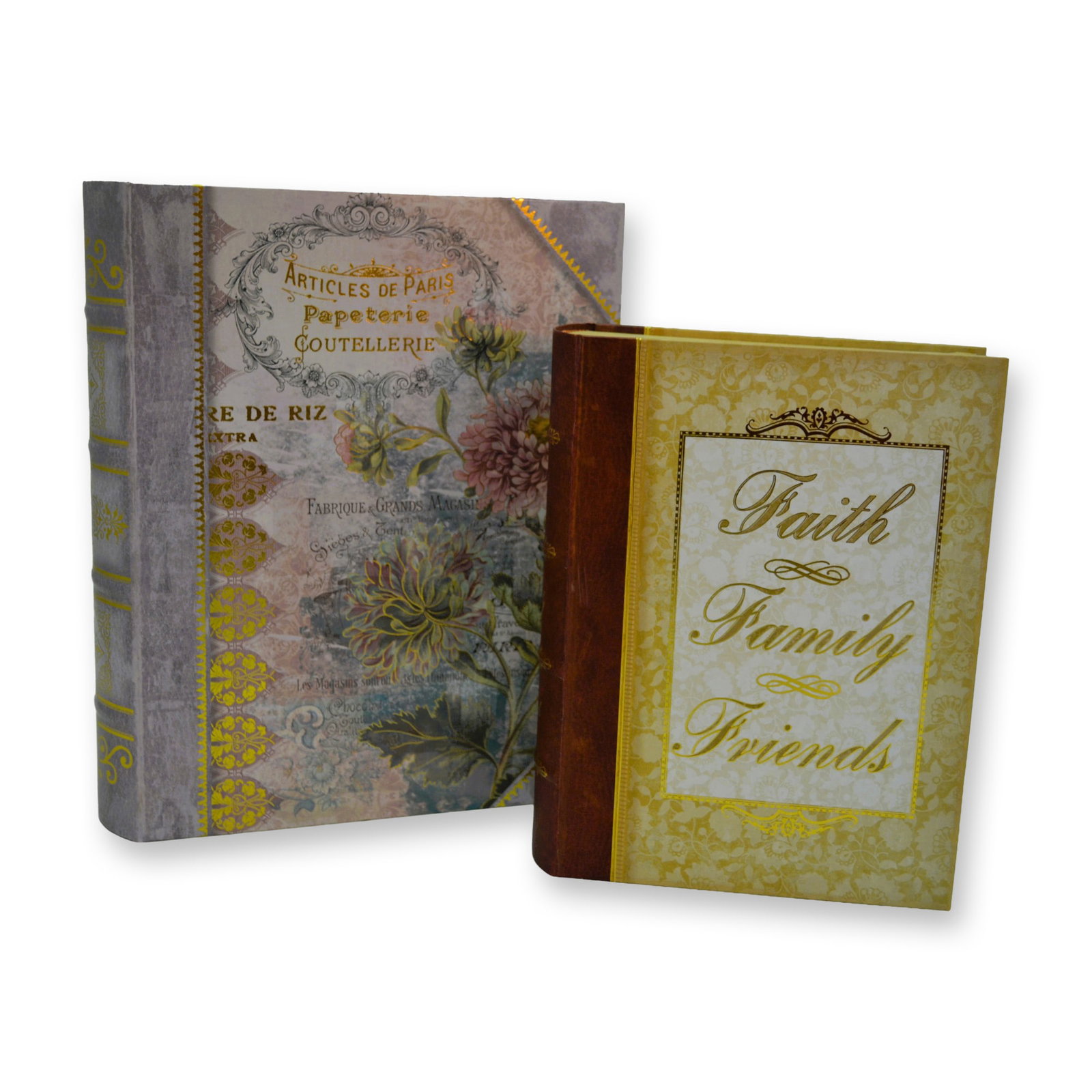 2Pc Punch Studios Family Journal & Archival Records Decorative Storage Book Formed Boxes: A Two (2) Piece Set by Punch Studios in Culver City, CA from The Gifted Line to include a Family Journal & Archival Records Decorative Storage Book Formed Boxes. These look like Collectors Books from