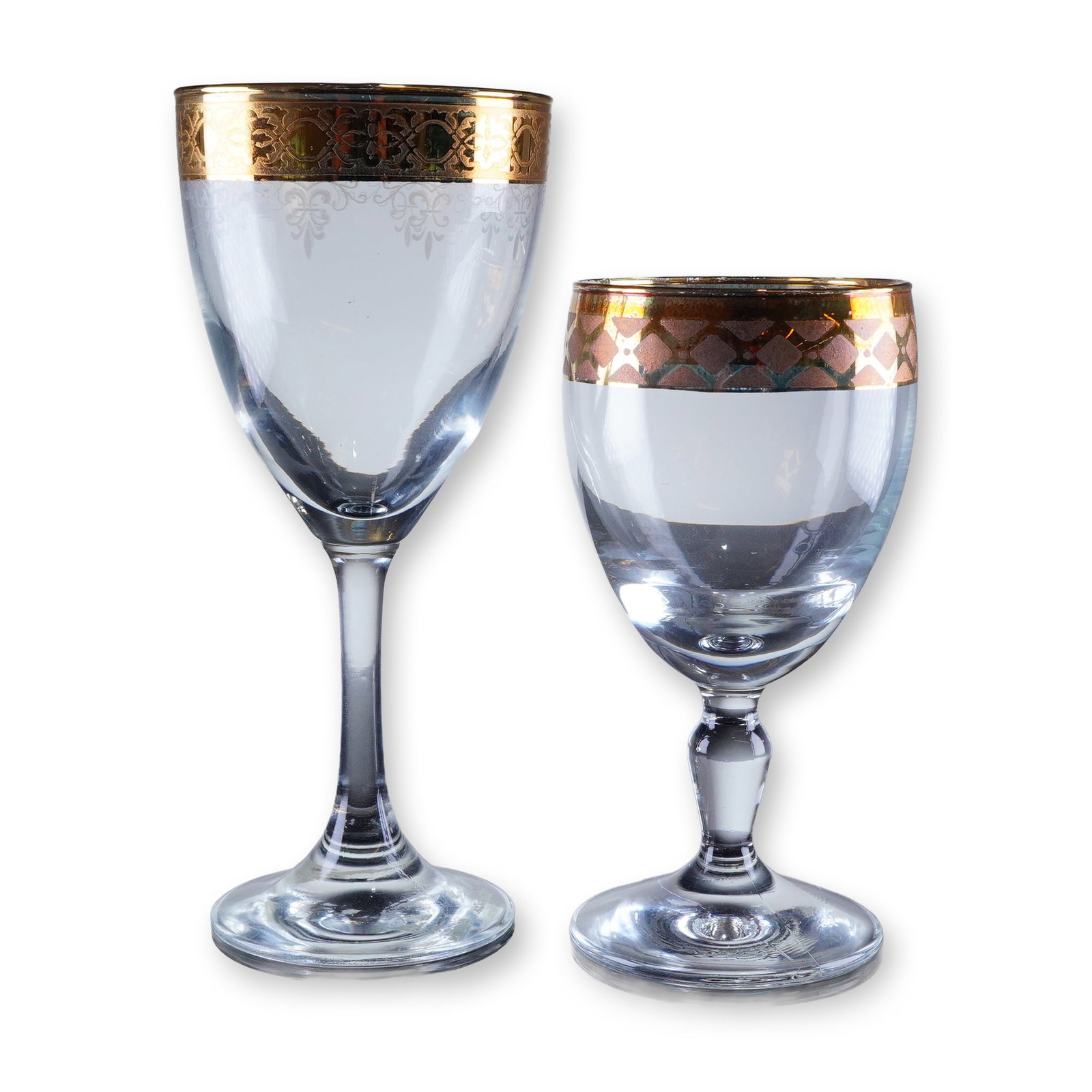 2pc Gold Rim Crystal Glassware (1 of 3)