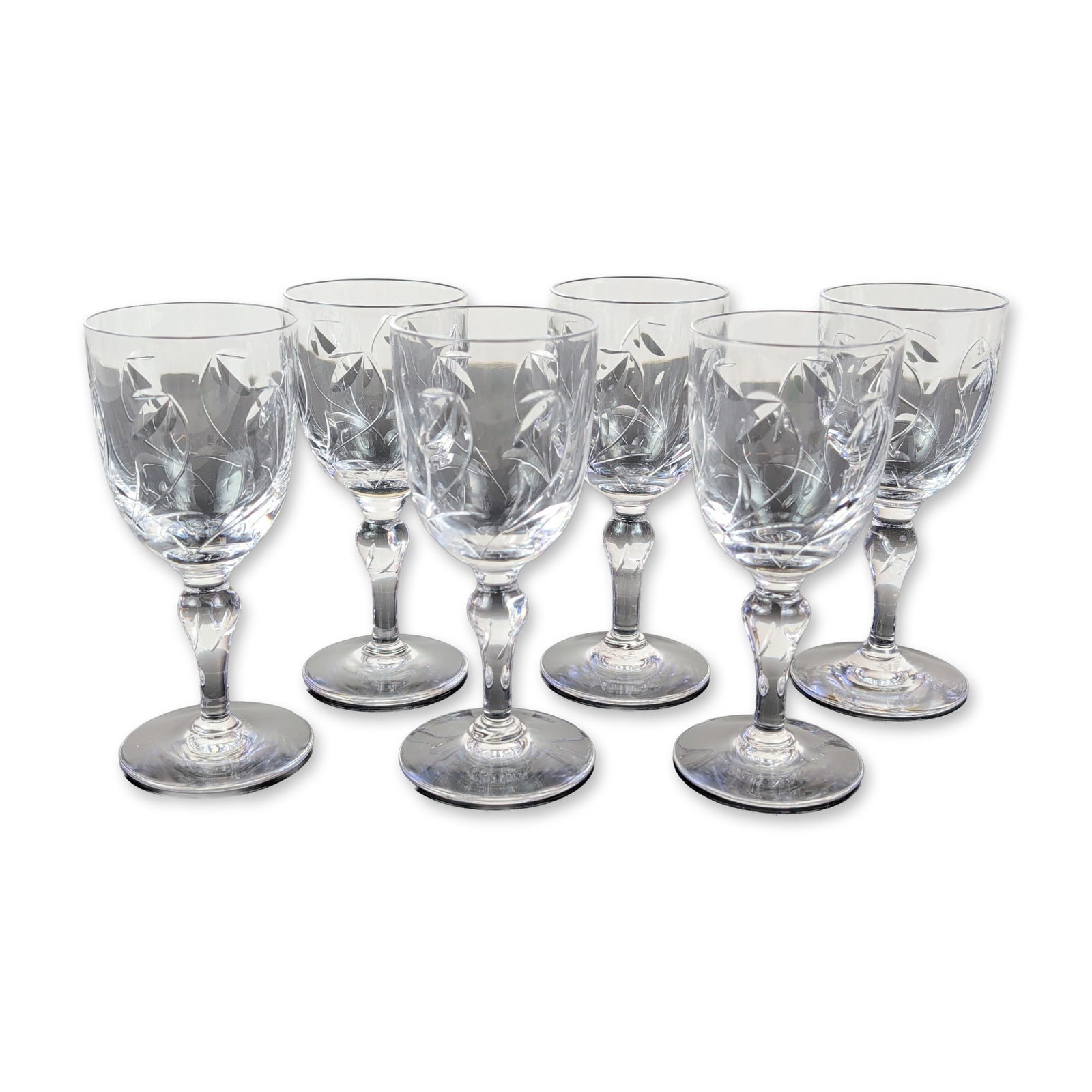 6pc Stuart England Cut Crystal Cordial Glasses (1 of 5)