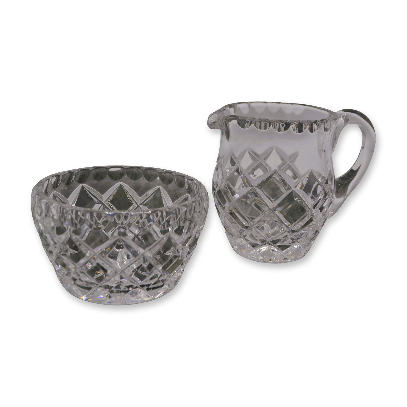 2Pc Ceska Czech Cut Crystal Sugar And Creamer, 1982 (1 of 4)