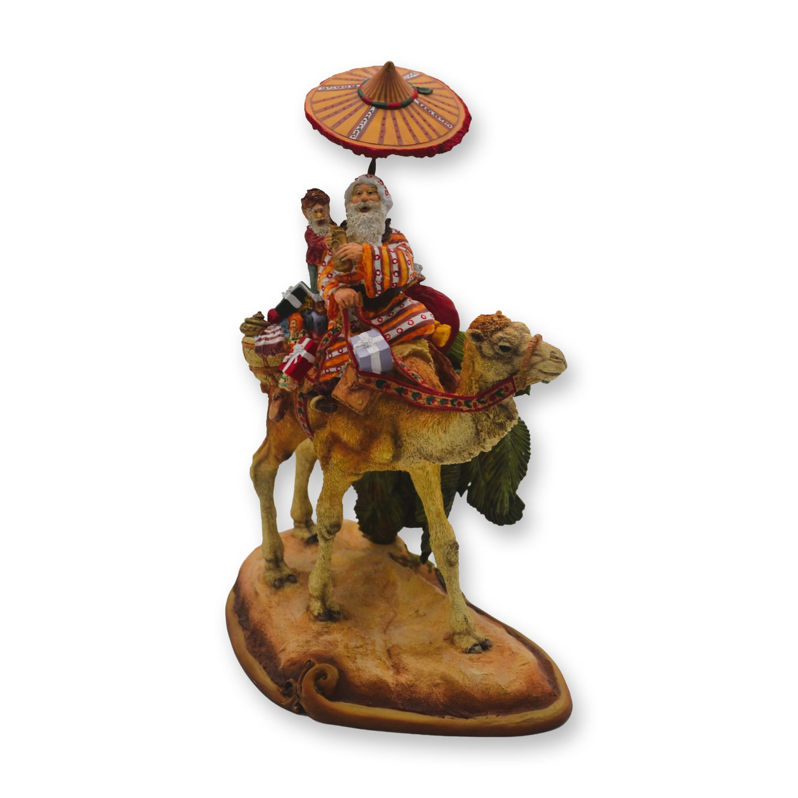 Maruri USA LE Santa's World Travels "Desert Trip" Sculpture, 1996: Maruri USA Santa's World Travels "Desert Trip" Sculpture, 1996. Maruri USA presents The Santa's World Travels Collection, hand created, hand painted by the World Famous Maruri Artisans featuring the "