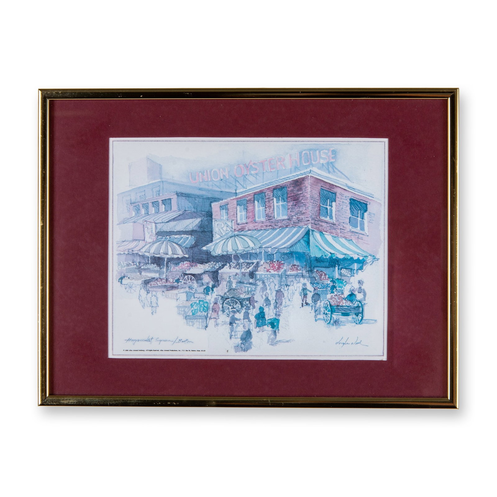 After Douglas Alvord, Color Lithograph, Union Oyster House (1 of 5)