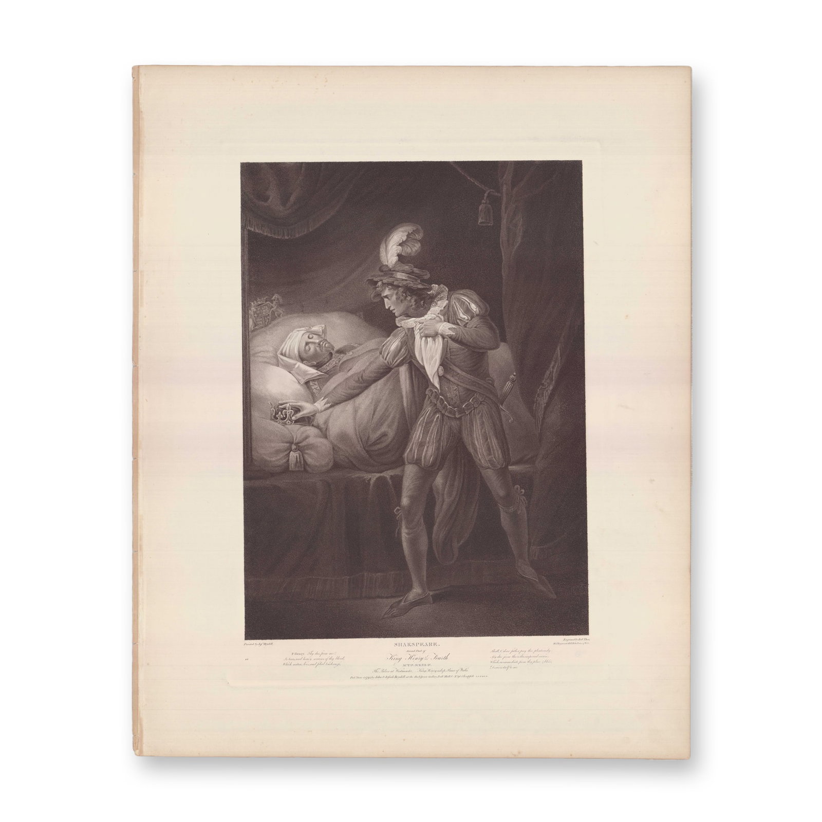 Folio Engraving after Josiah Boydell, Shakespeare King Henry IV 1795 (1 of 1)