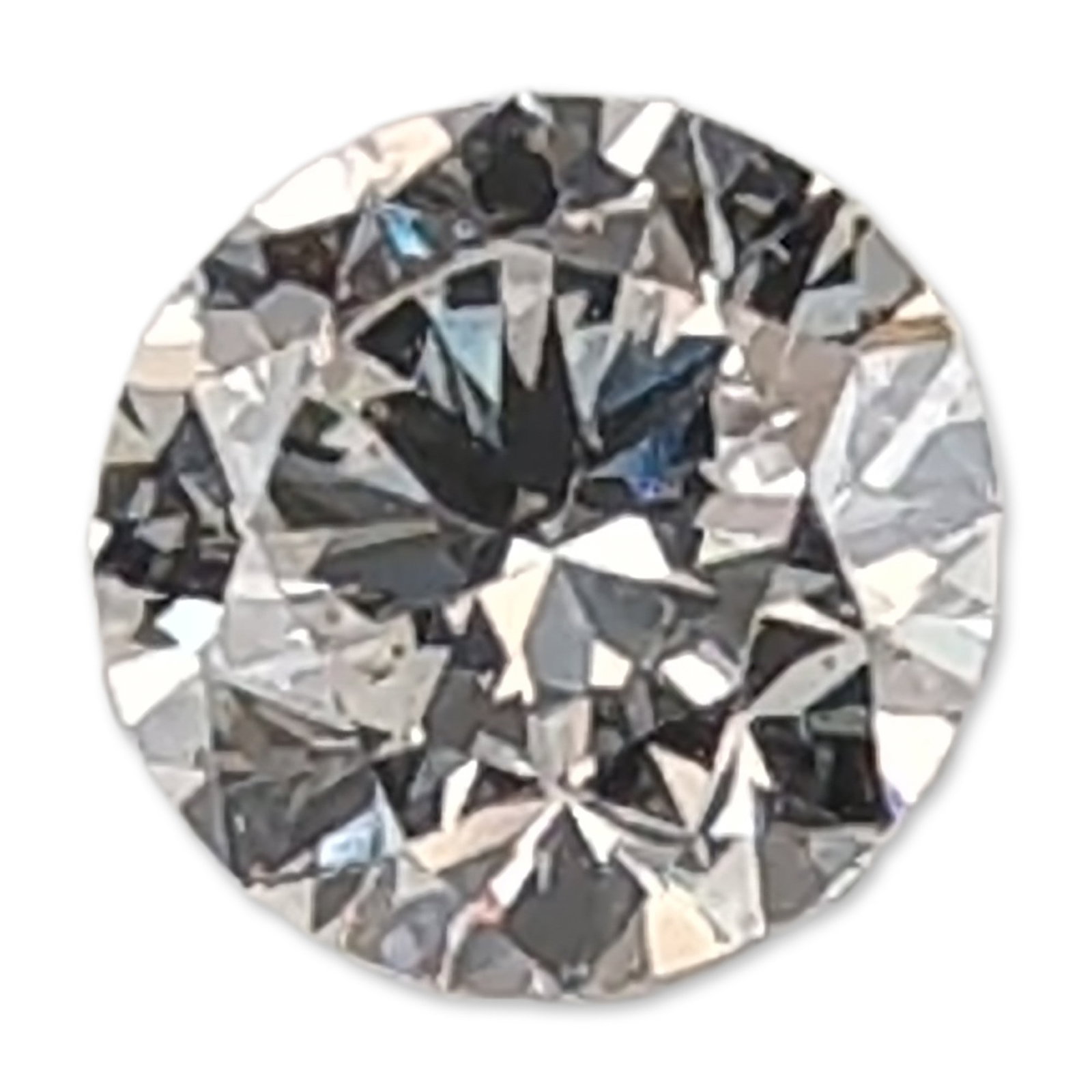0.84ct Round Brilliant Cut Loose Diamond: Lab-grown loose diamond of round brilliant cut. The stone is faceted in the modern brilliant style, featuring a table, crown, girdle, and pavilion designed to maximize brilliance and fire. It is